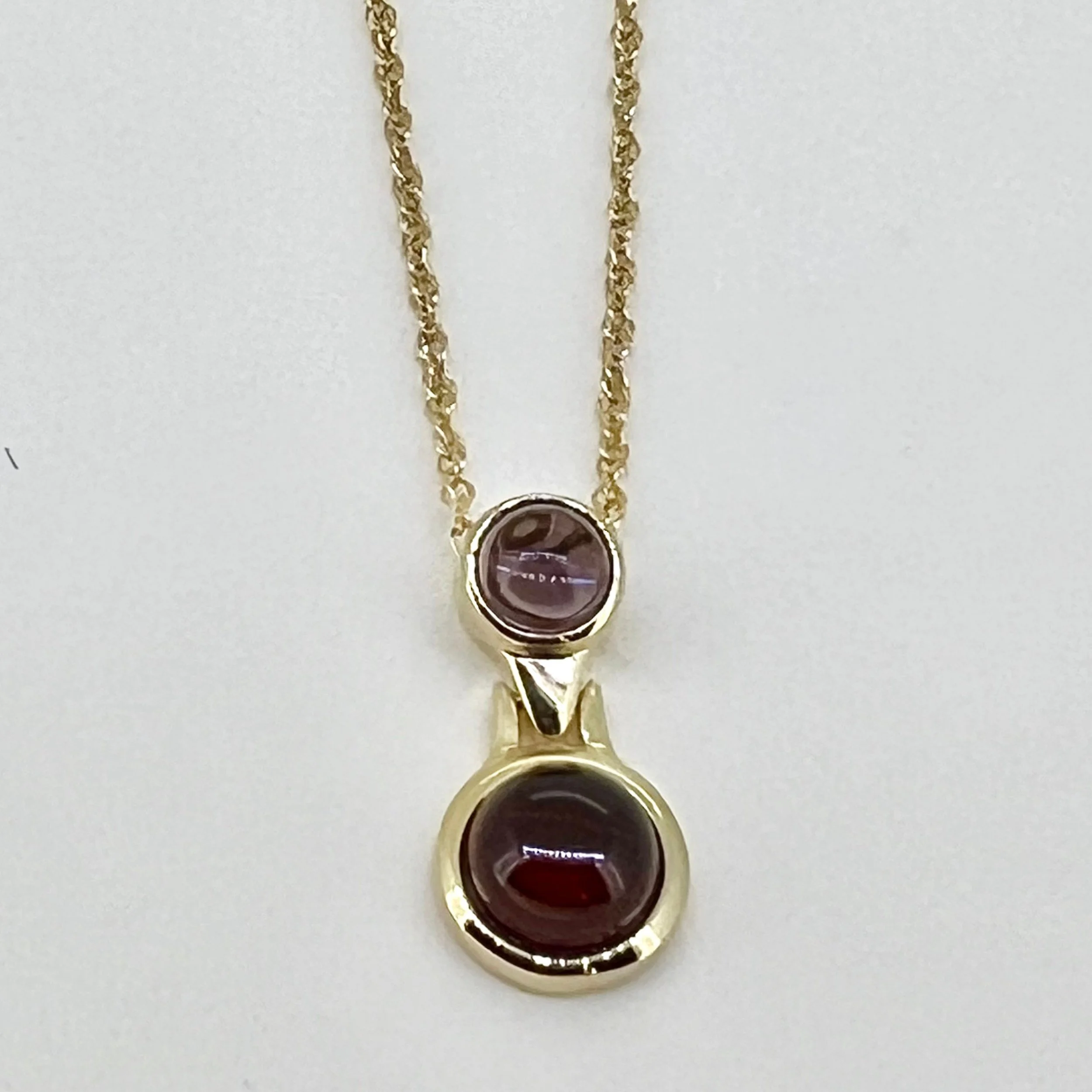 Amethyst and Garnet Dangle Pendant