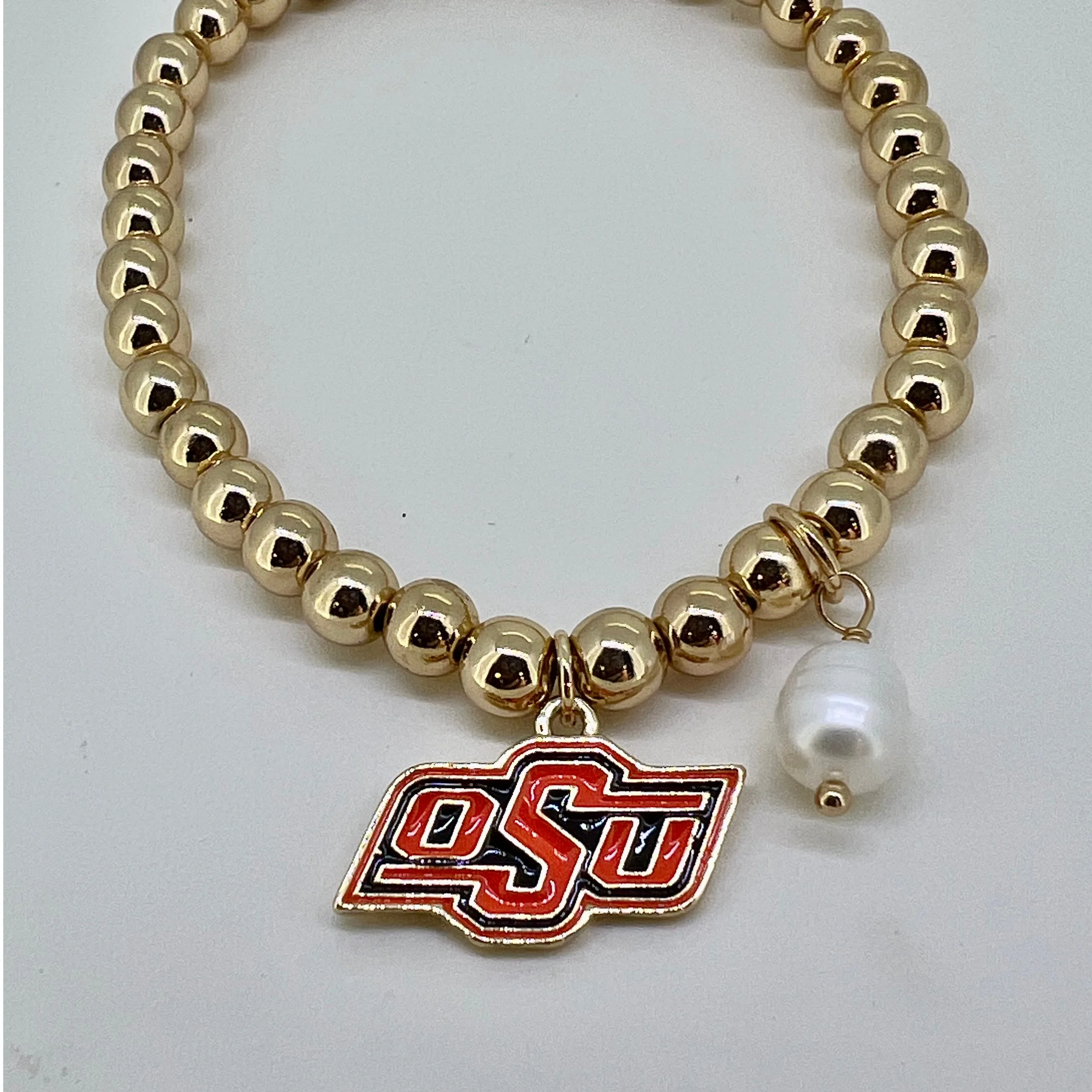 OSU and Pearl Stretch Bracelet