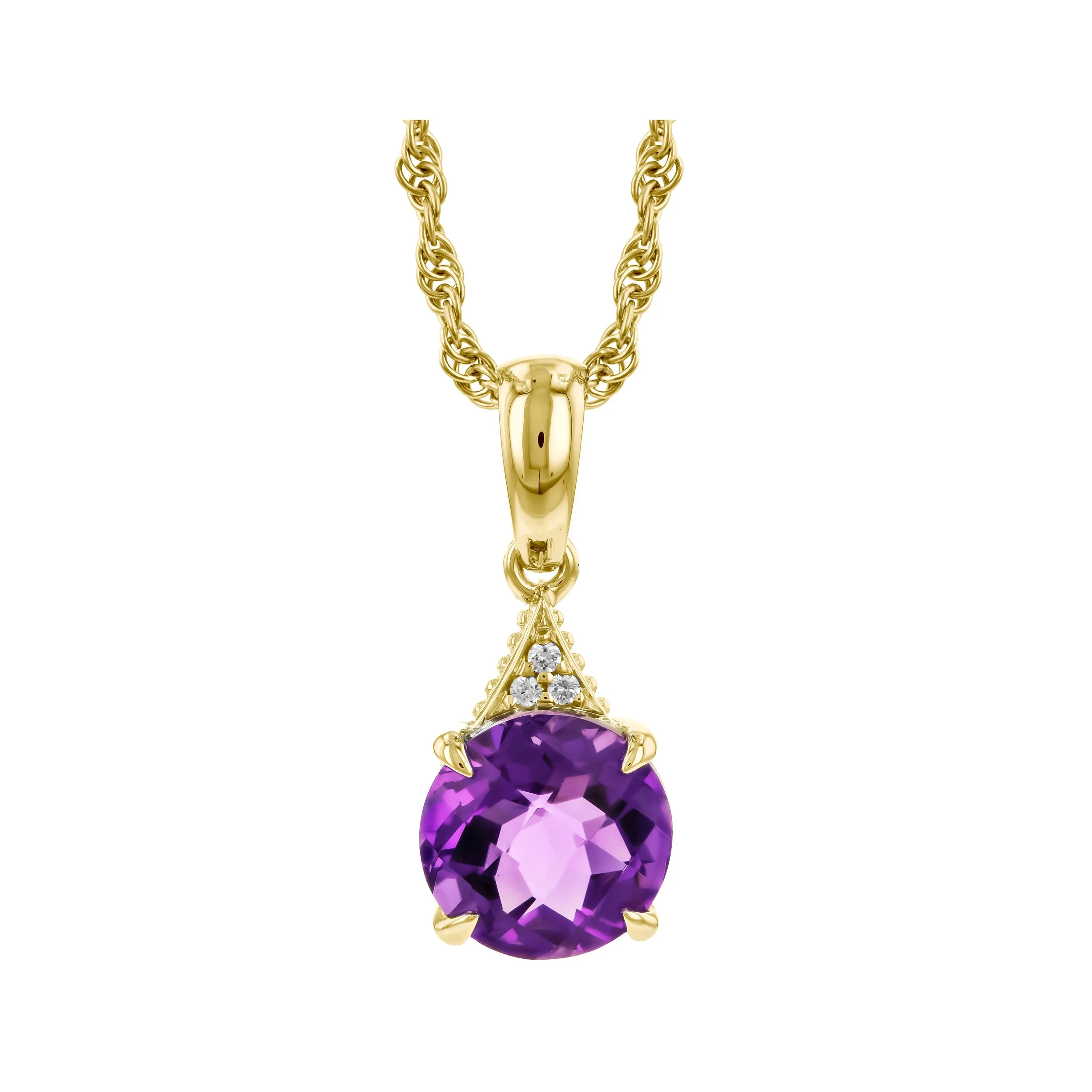 Amethyst and Diamond Pendant