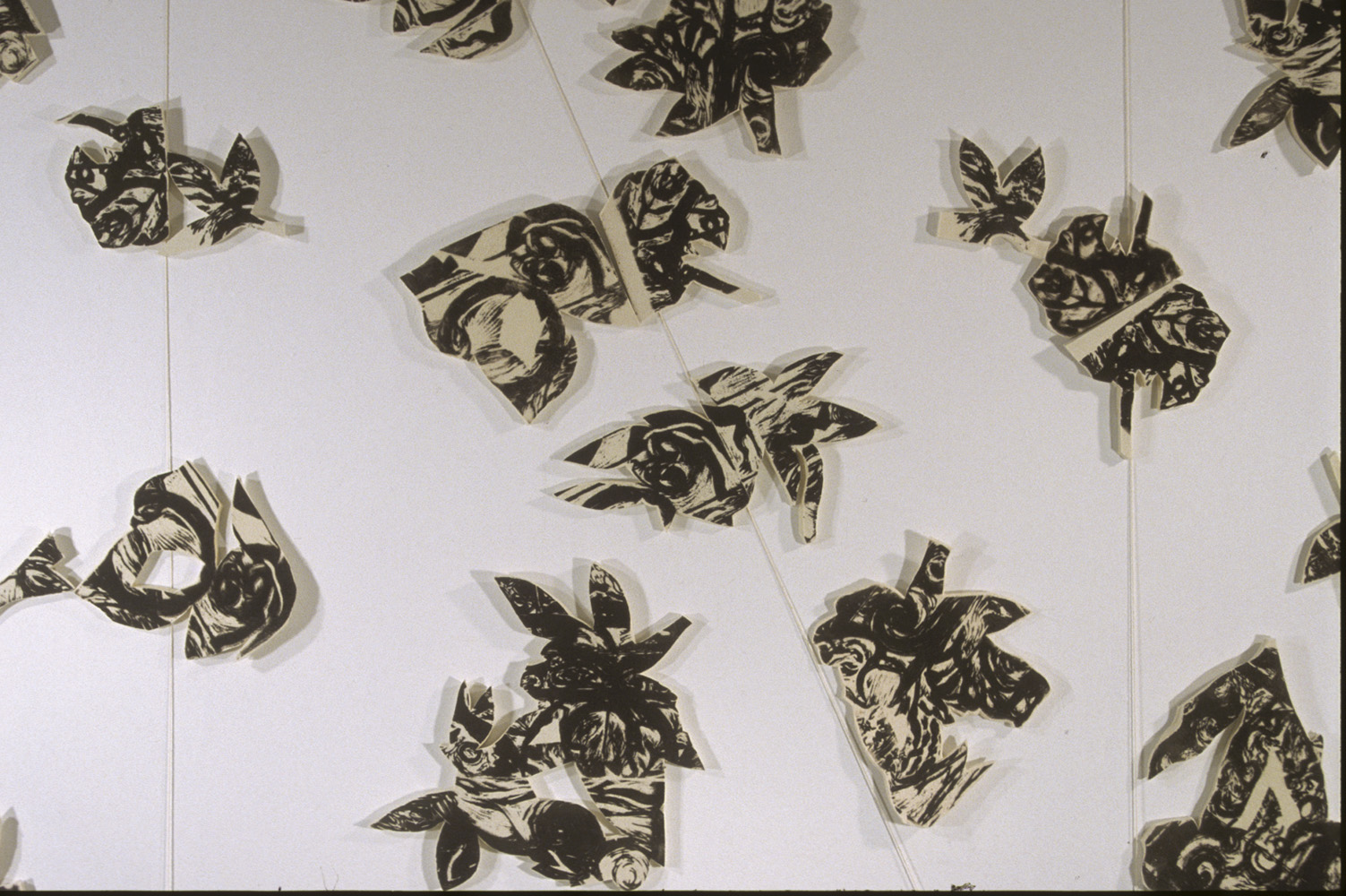 Floral Installation, variable size, hand cut 1” felt