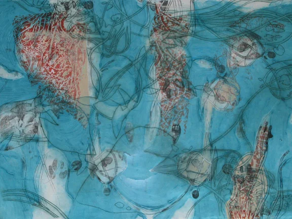 Debris, 30” x 42” intaglio and lithography