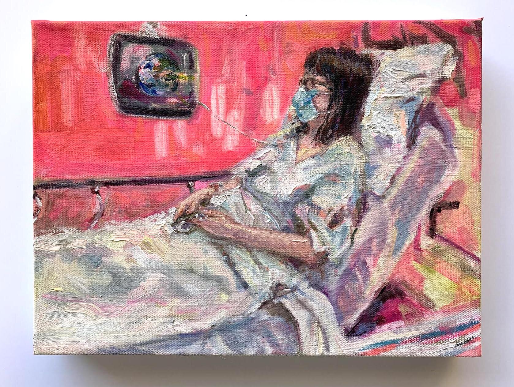  Here Again, 2020  Oil on canvas  9 X 12 inches   