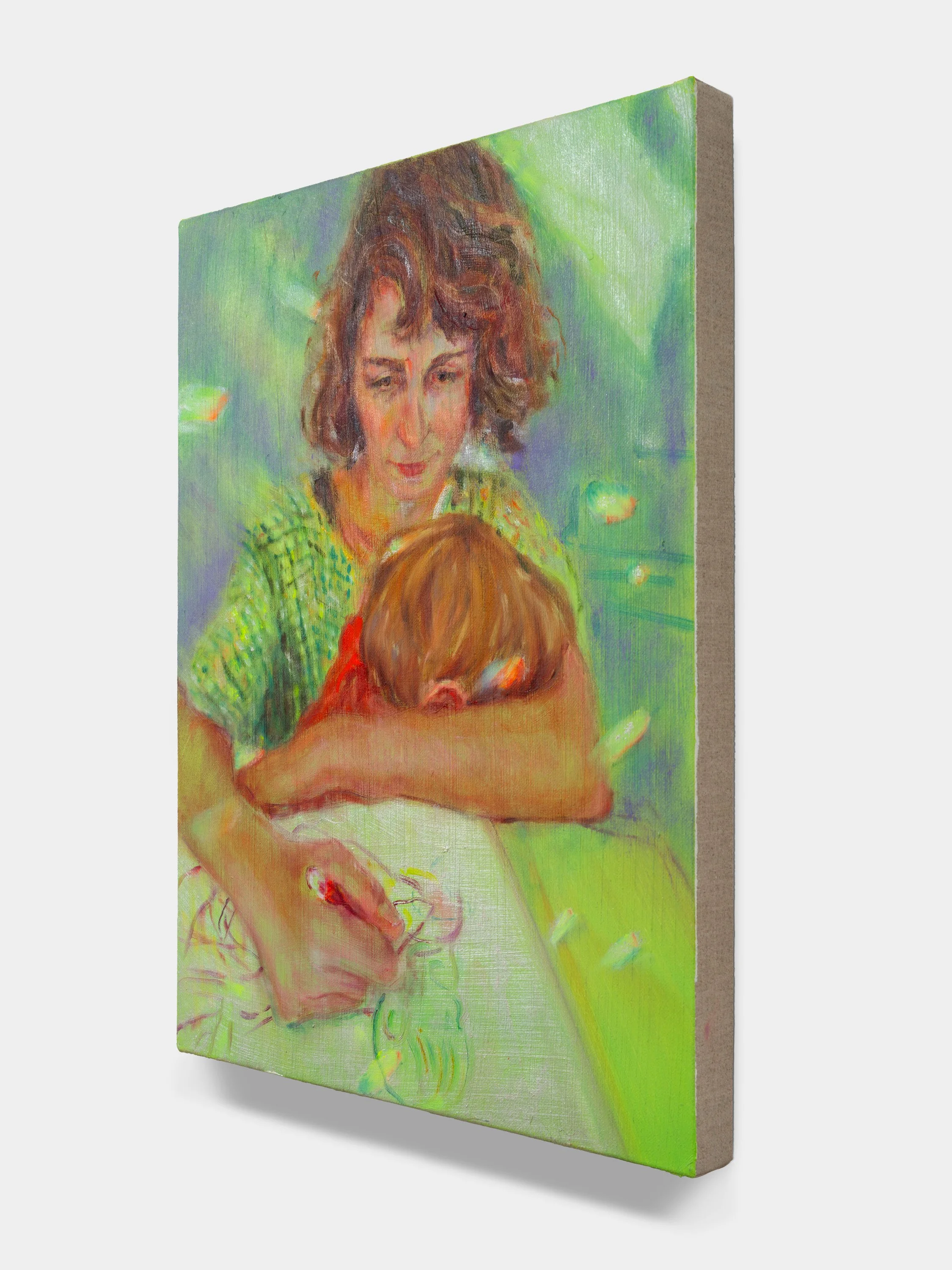 Side View Drawing with Finn , 2025 Oil on linen 16 × 12 inches