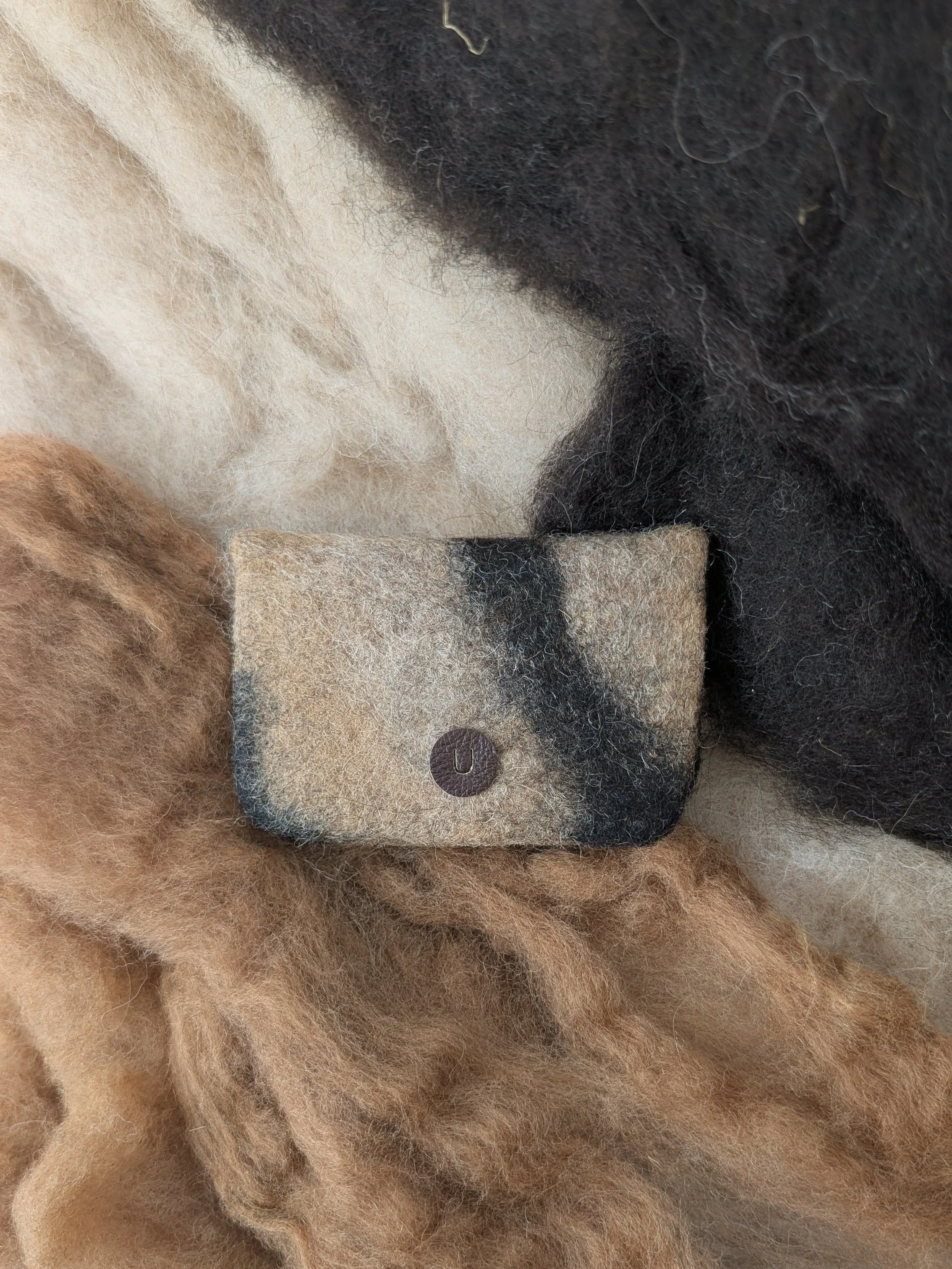 FeatherFold Felt Wallet (Earth mosaic)