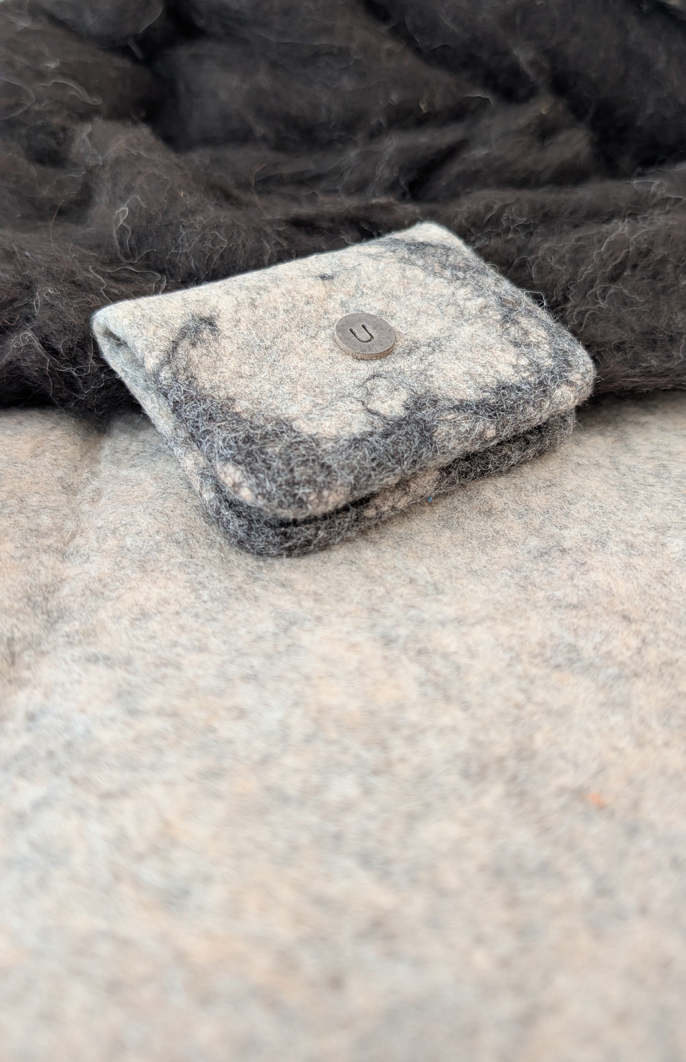 FeatherFold Felt Wallet (cloud shadow)