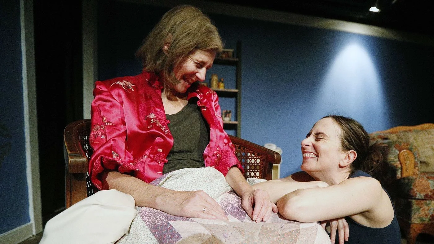 Pamela Shafer, who plays Mary, talks with Jessica Blair,who plays her daughter Austin, as they rehearse a scene for “Sister Cities” at Sidewalk Studio Theatre in Burbank on Monday. The opening show, which is sold out, is this Friday. (Tim Berger/ Burbank Leader)