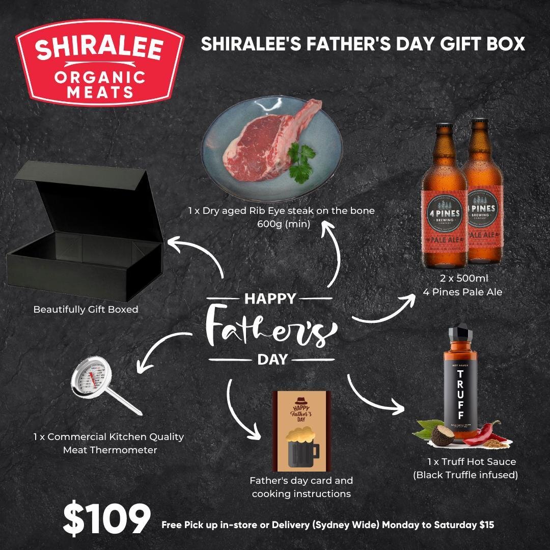 Father's Day is just 3 days away. We have very limited Shiralee Fathers Day boxes available. Get your Dad's before they sell out! 

Beautifully presented in a gift box, delivered to your door or Click and Collect from our Brookvale store.
1 x 600g (m