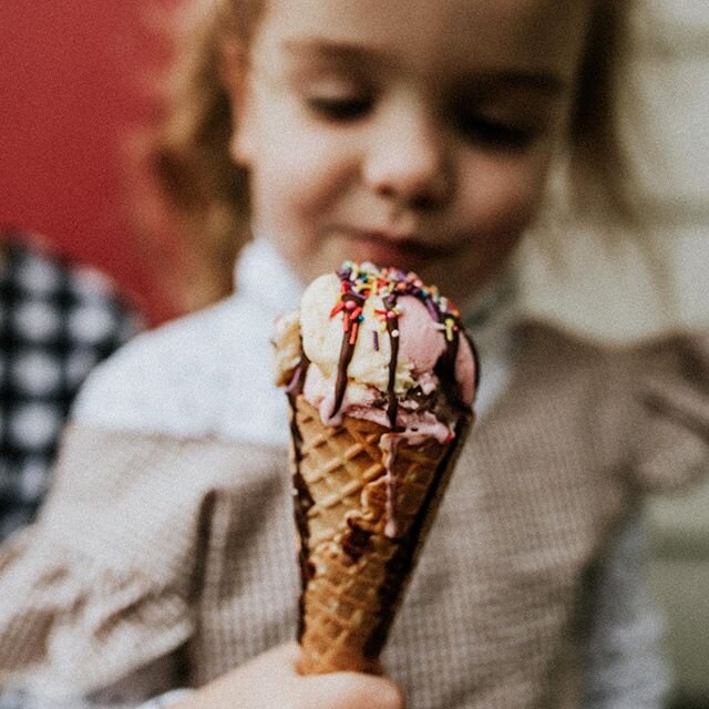 Happiness is a tri-coloured ice-cream in a cone with sprinkles on top! .
Normally ice creams are only devoured at the grandparents house but because that cannot happen at the moment, we had to take matters into our own hands to keep the happiness ali