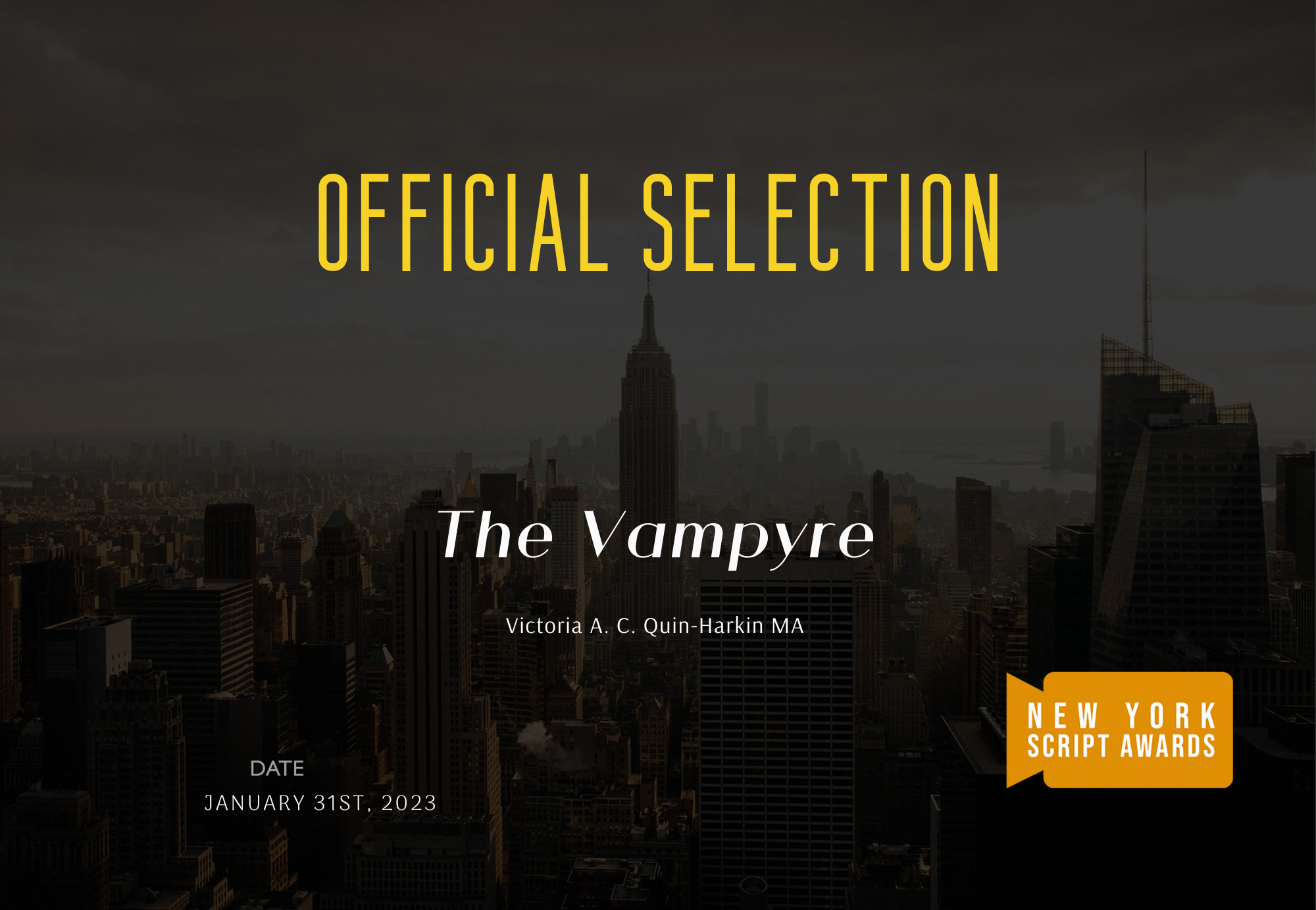 Copy of NY Script Awards  - diplom official selection the vampyre  neprepisovatelne.png