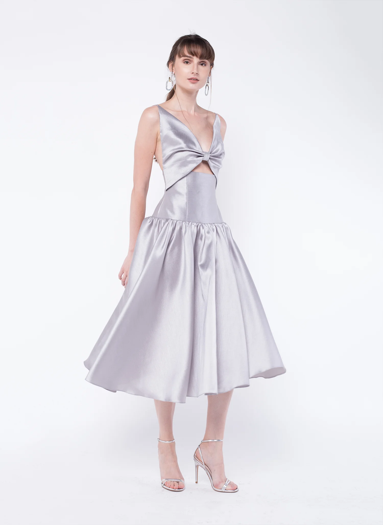 Rania Bow Dress Silver Front 2.jpg