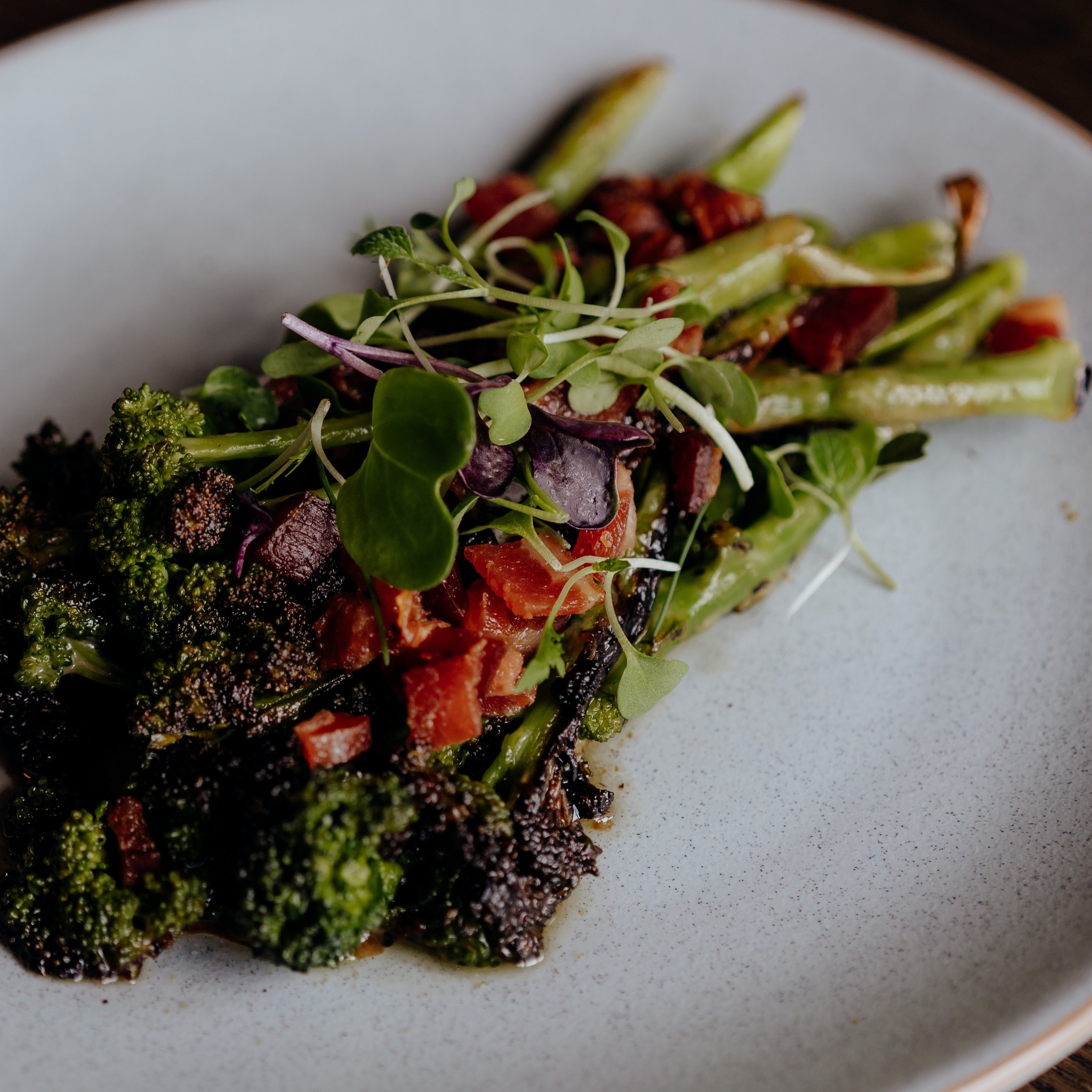 broccolini,
bacon
maple
miso