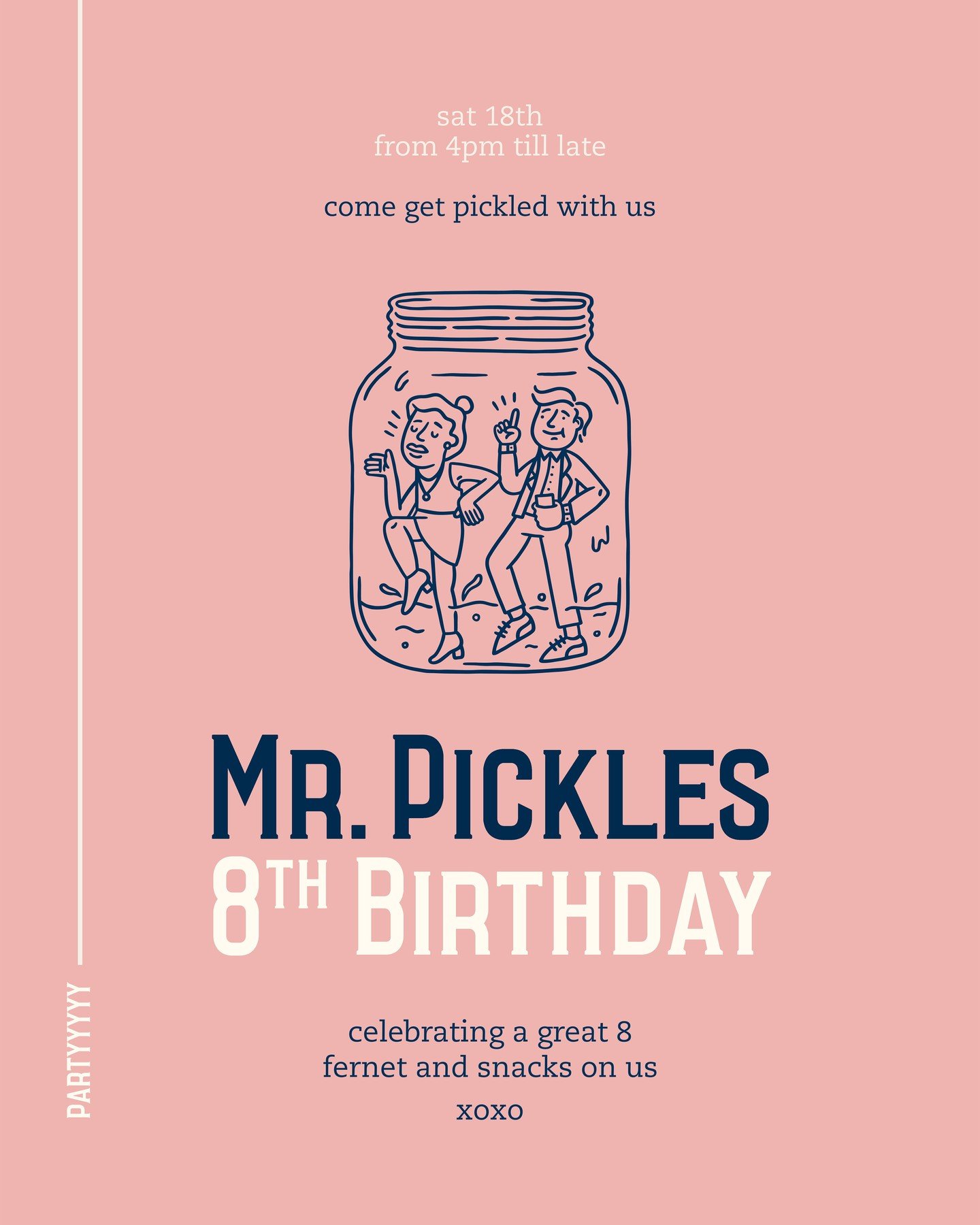 8 whole years. 
join us in the laneway
for snacks and shots. 
xoxo