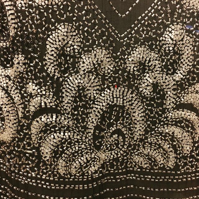 Beautiful beadwork on a dress from the 1920&rsquo;s. Incredibly detailed. #couture #twenties #beads #blackandwhite #inspirational