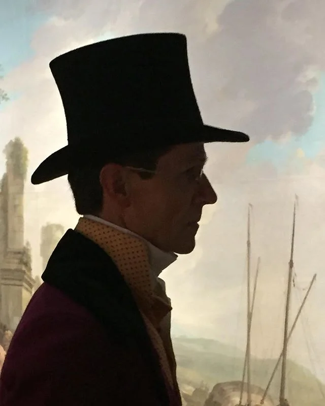 What a wonderful combination. I took this picture of a man who was dressed up in tradional costume in front of a painting of Turner. #wiliamturner #costume #exhibition #painting #photography #justattherighttime #luckyshot