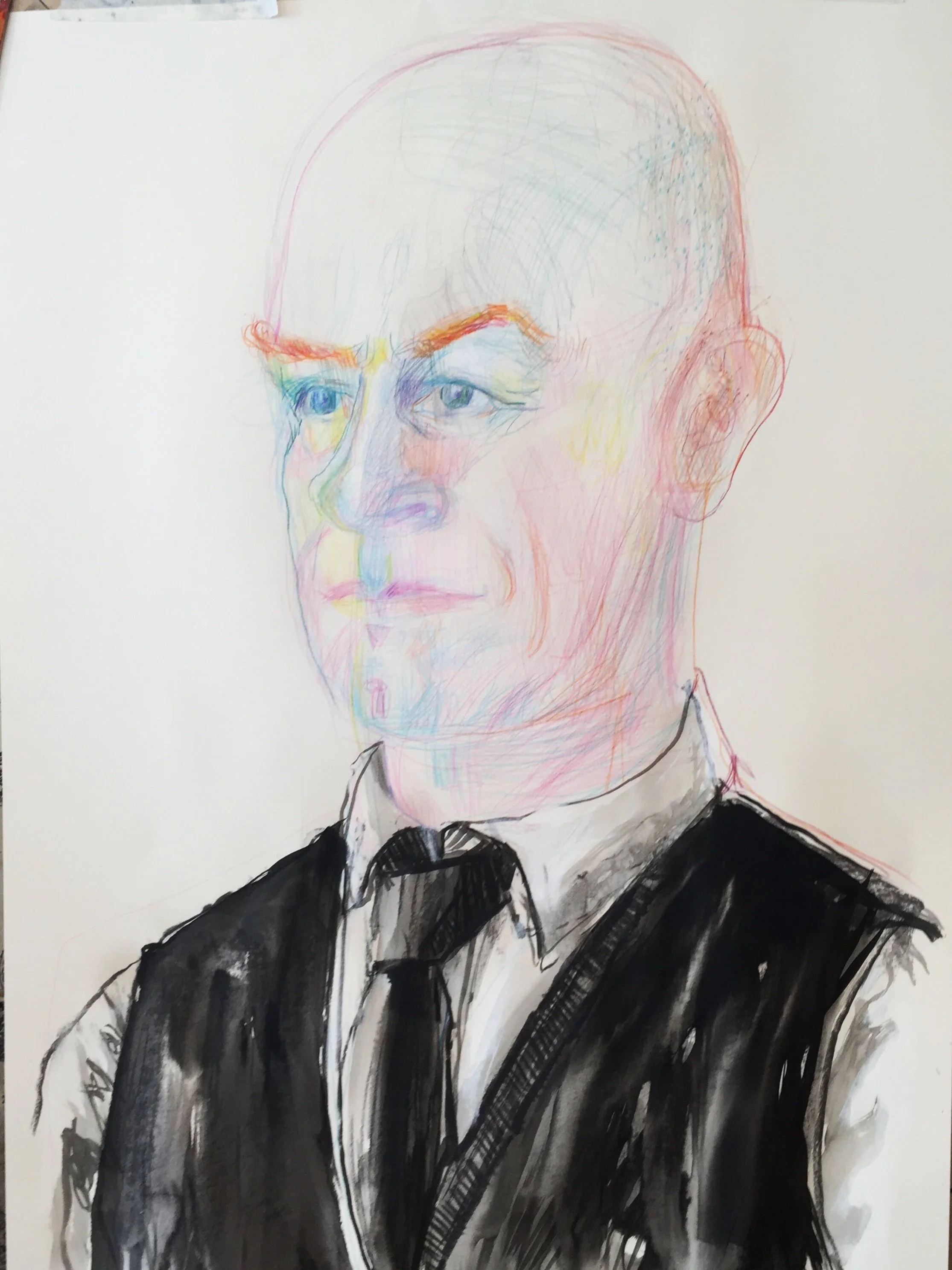L'homme au gilet noir