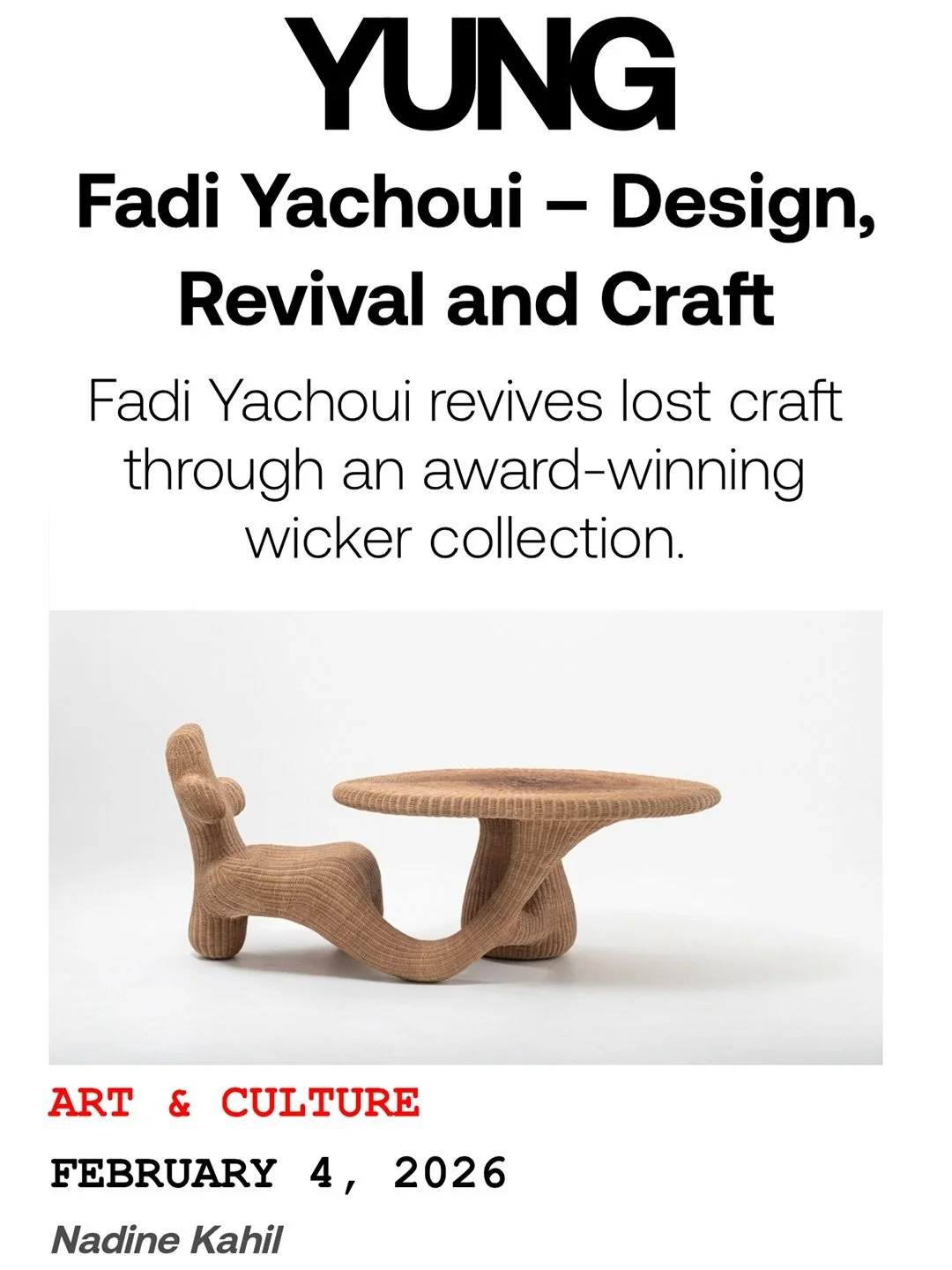 Design, revival, and craft through the eyes of @thisisyungmea .

Honored to be featured and to share the story behind La Volupt&eacute;, the award-winning collection presented in Paris at @createurs_design_awards 

Thank you @kahiln for the thoughtfu