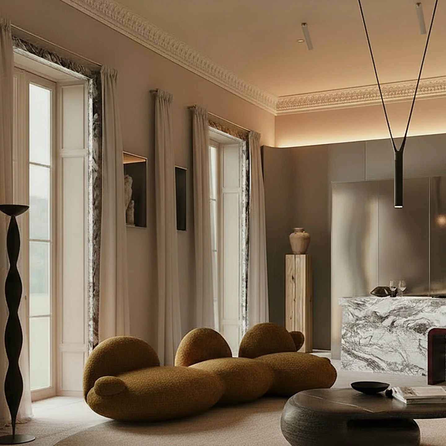Our three seater Nopal sofa, beautifully poised in a Parisian setting

#linconnu #atelierlinconnu  #bespoke