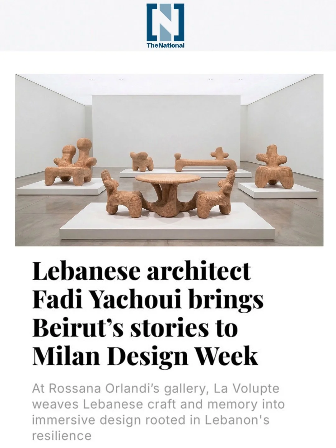 In the press La Volupt&eacute;:Unfolding @rossana_orlandi  during Milan Design week.

Thank you for the feature and beautiful articles

1- @thenationalnews.com 
2- @admiddleeast 
3- @iconeye 
4- @hiamag 
 
Pr: @teteatetelab 

#linconnu #galleriarossa