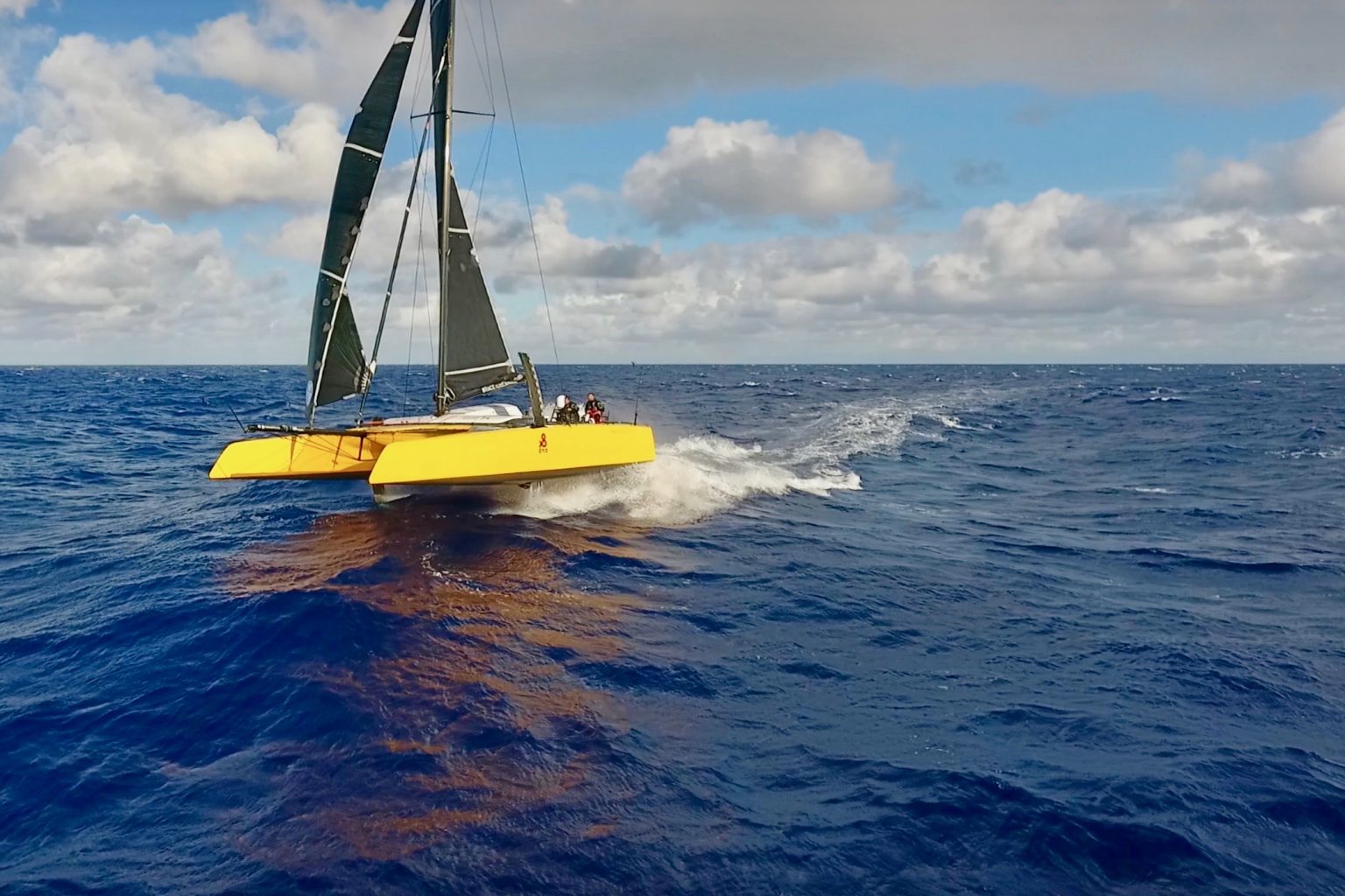 The F4, launched in 2016 with wheels instead of tillers and a taller rig, was used by Shannon Falcone in major ocean races and calmer waters.