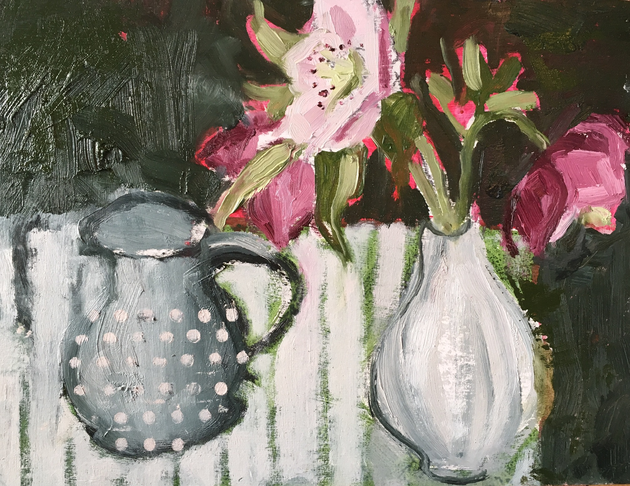 Hellebores and Spotty Jug