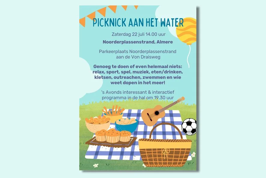 Picknick ivm het weer verhuisd naar de hal