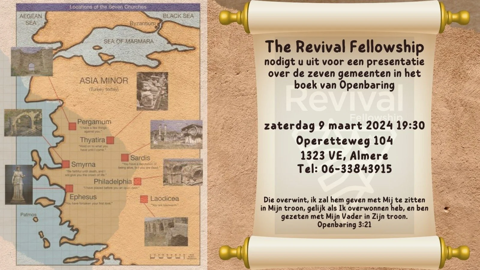 Presentatie over De zeven Gemeenten in het boek Openbaring