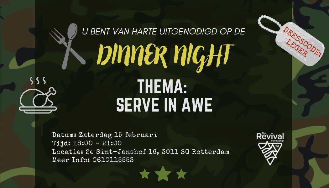 Dinnernight door de NxtGen &amp; Bijbelklas Kinderen -Rotterdam