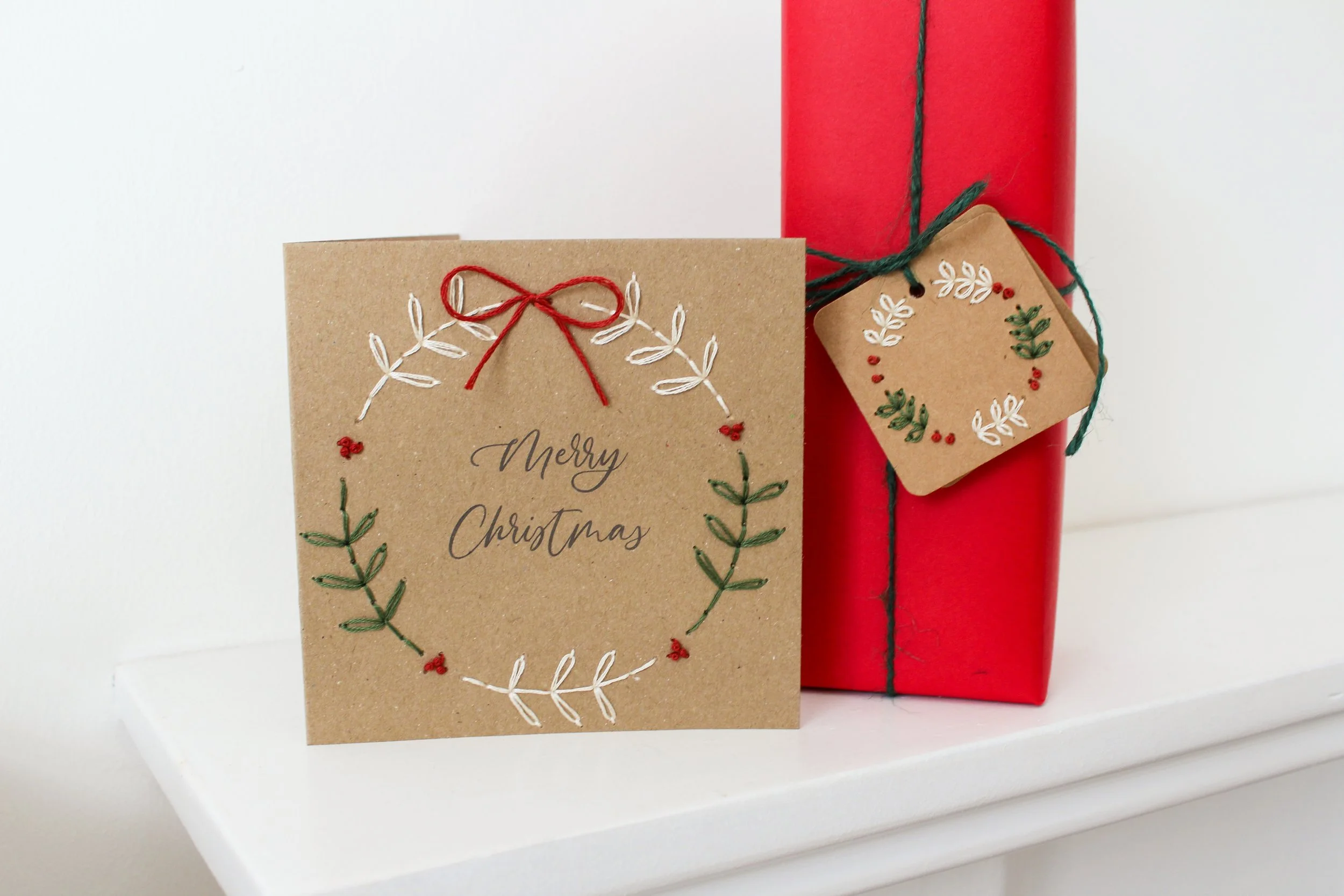 Christmas Cards &amp; Gift Tags Hand Embroidery