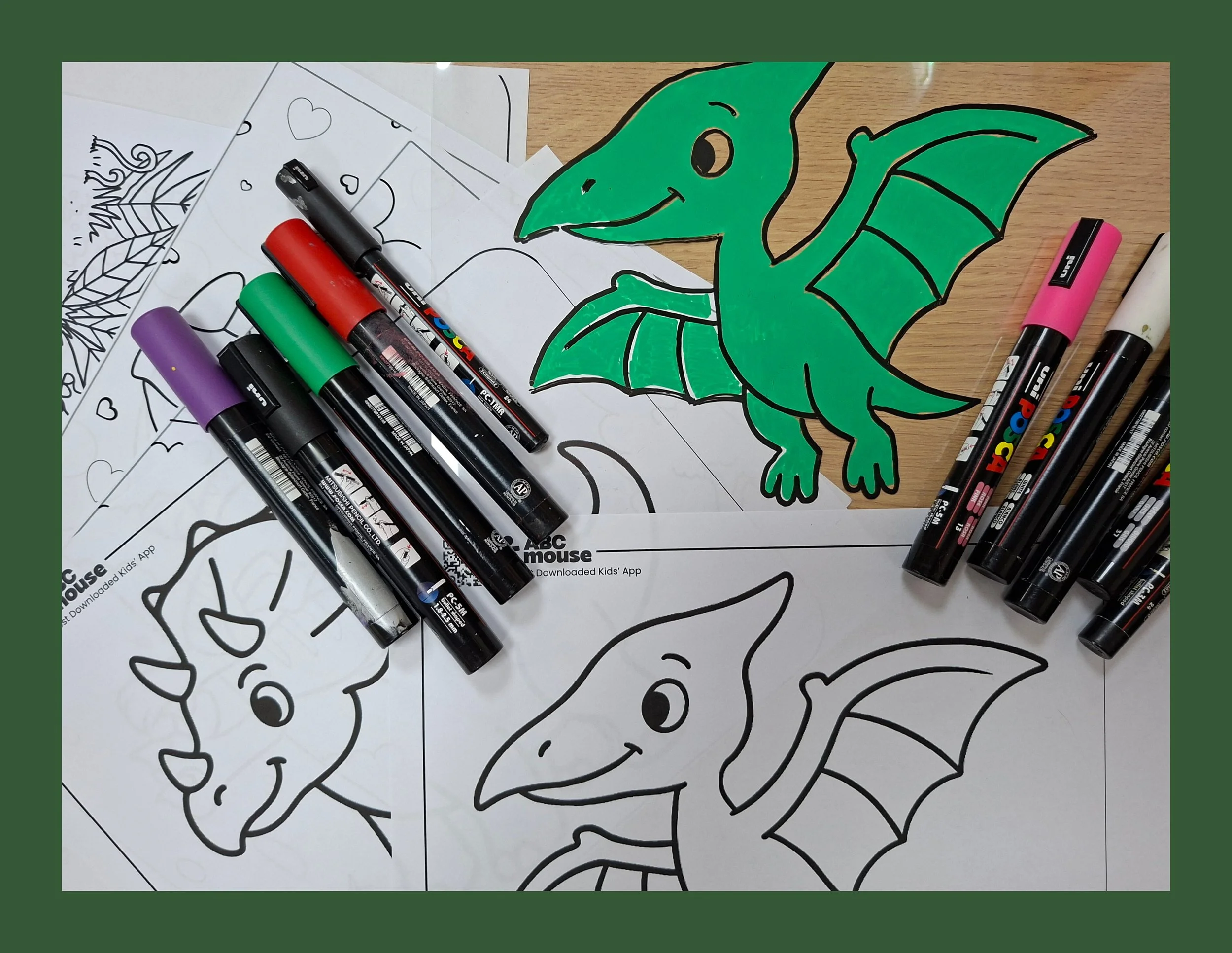 Dino Themed - Posca Pen Workshop for Kids with Sombrero printmaking