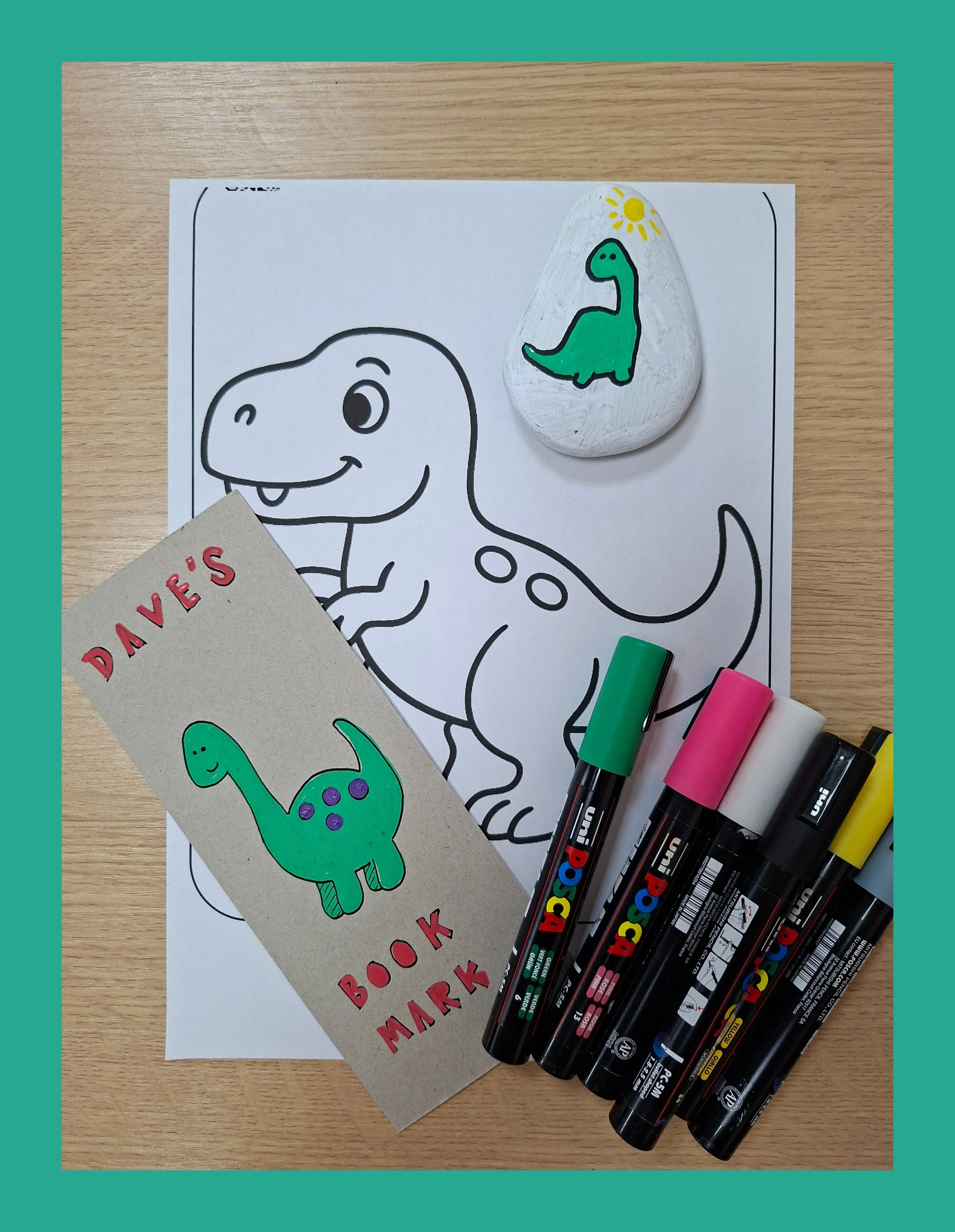 Dino Themed Stone Painting Workshop for Kids with Sombrero printmaking 