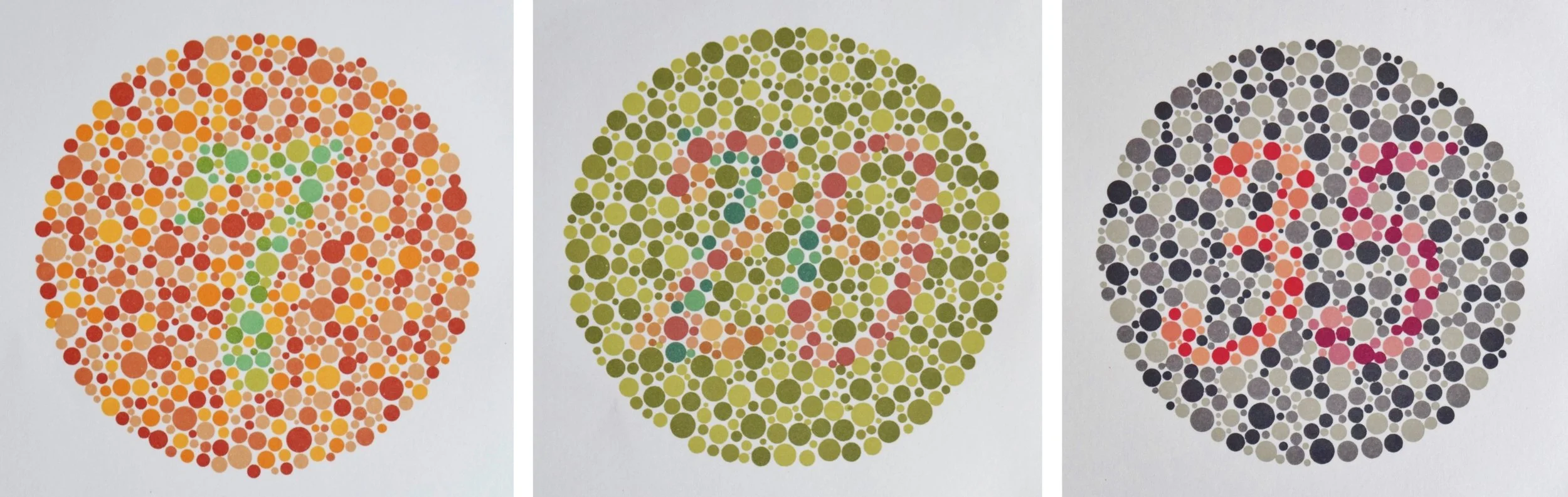 Ishihara-Tafeln zum Testen des Farbensehens