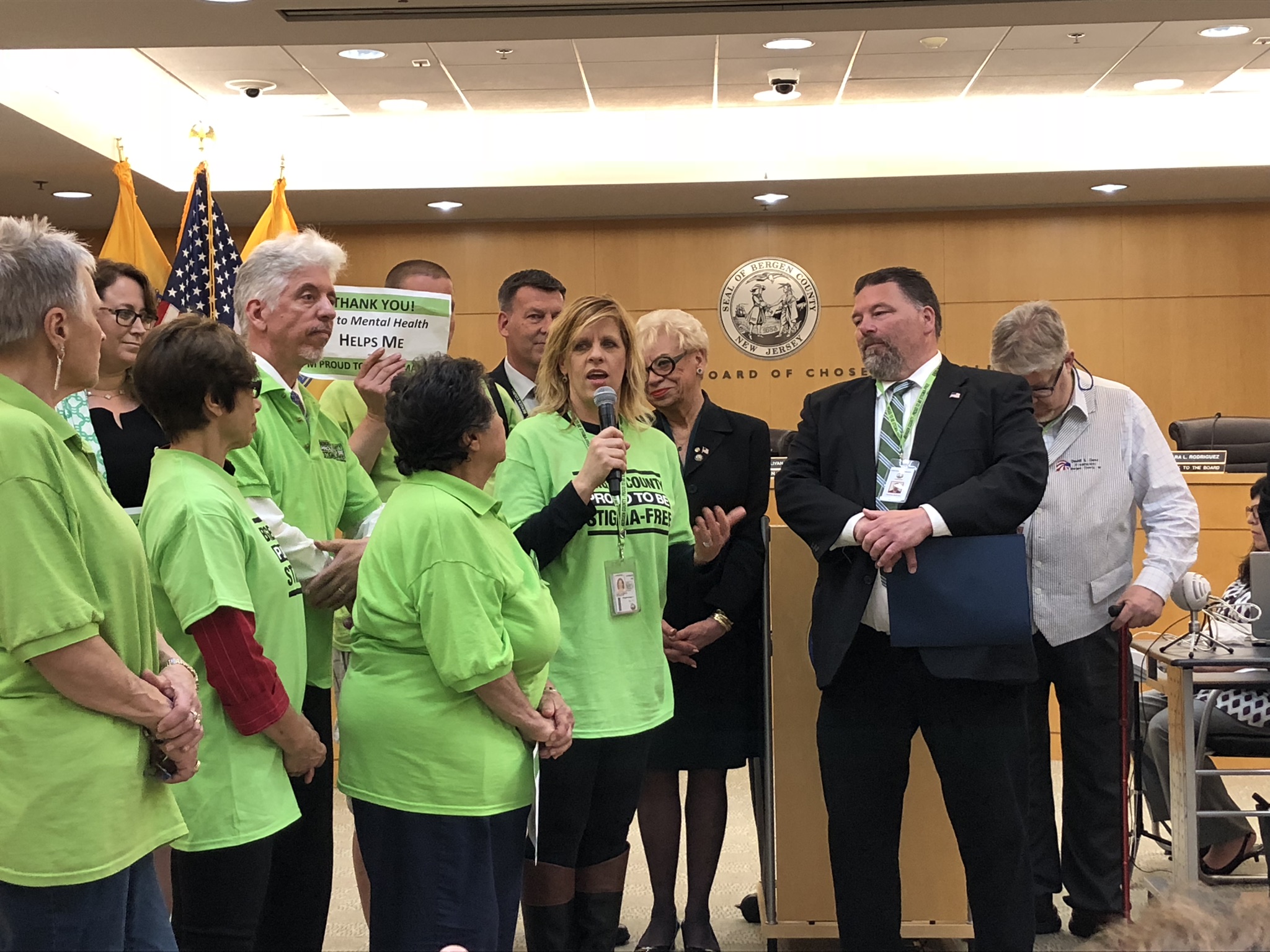 Michele Hart-Loughlin honored for her dedication and success of Bergen County’s Stigma-Free movement. Presented by BC Board of Freeholders