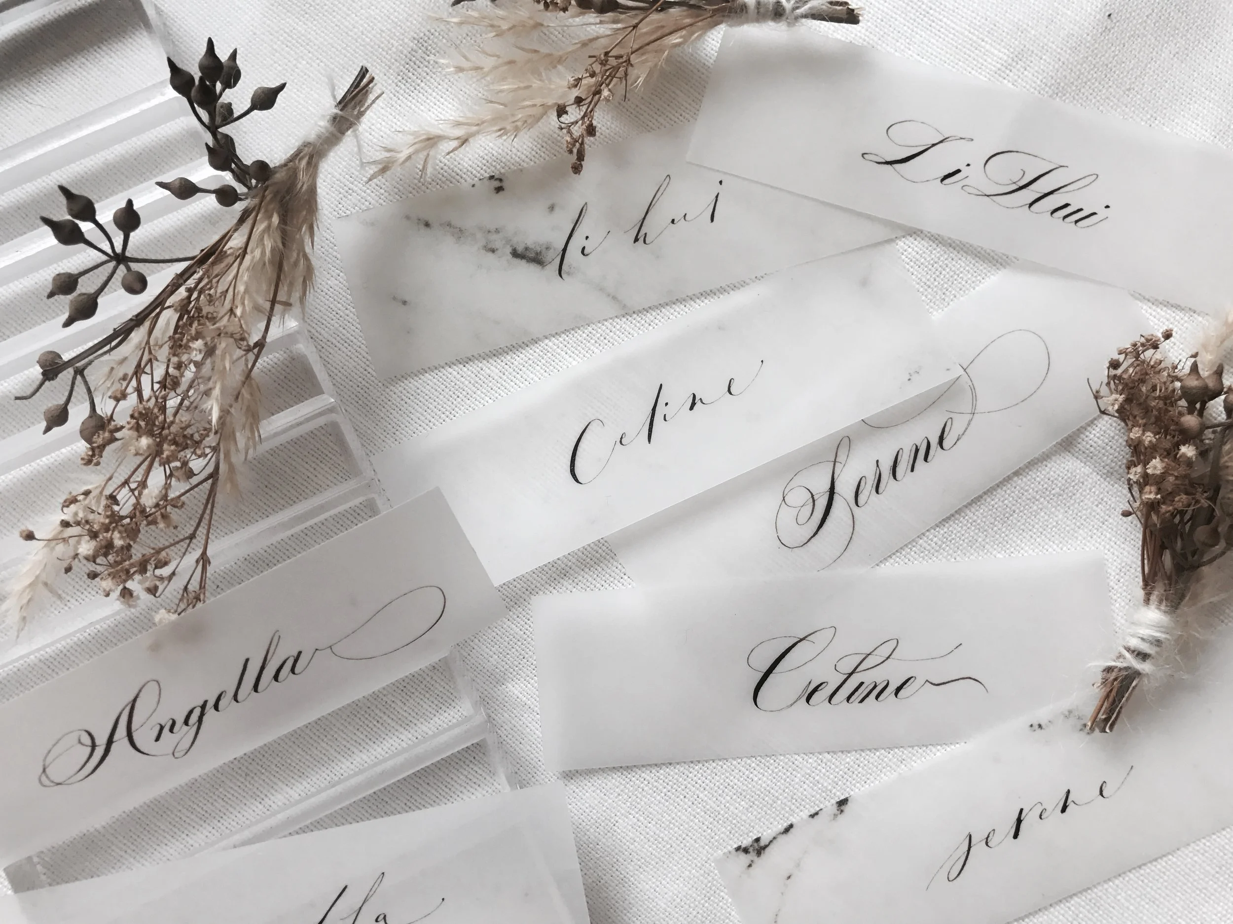 For Workshops: Placecards in different styles