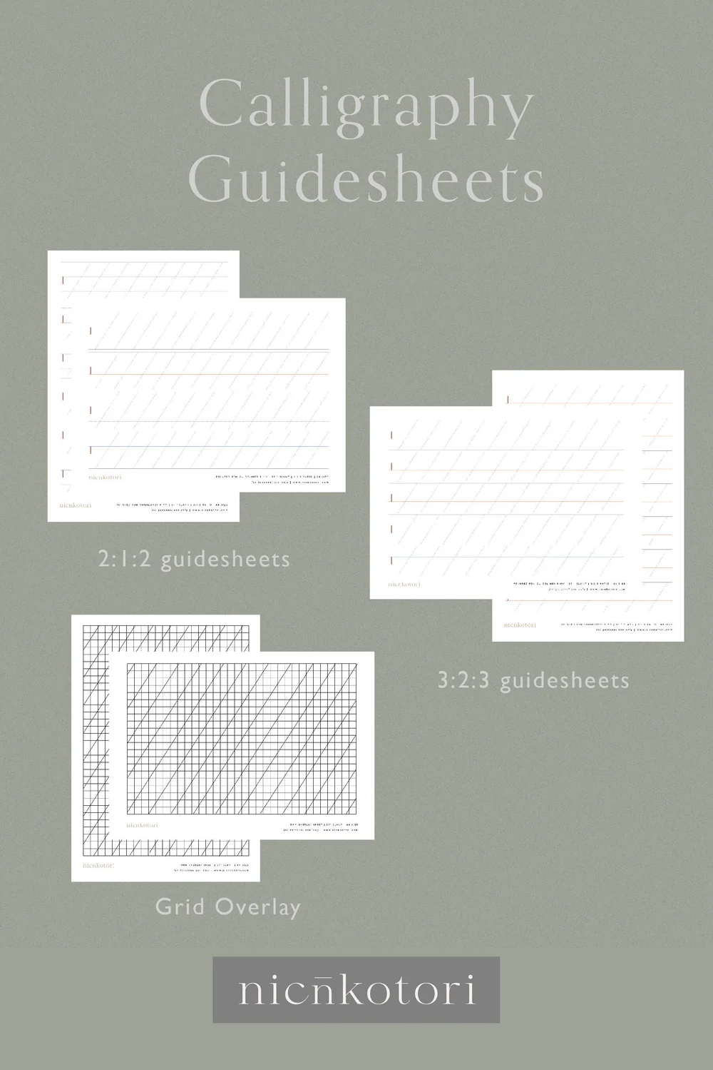 Printable) Calligraphy Guide sheets: 8mm | 57 degrees slant — nicnkotori