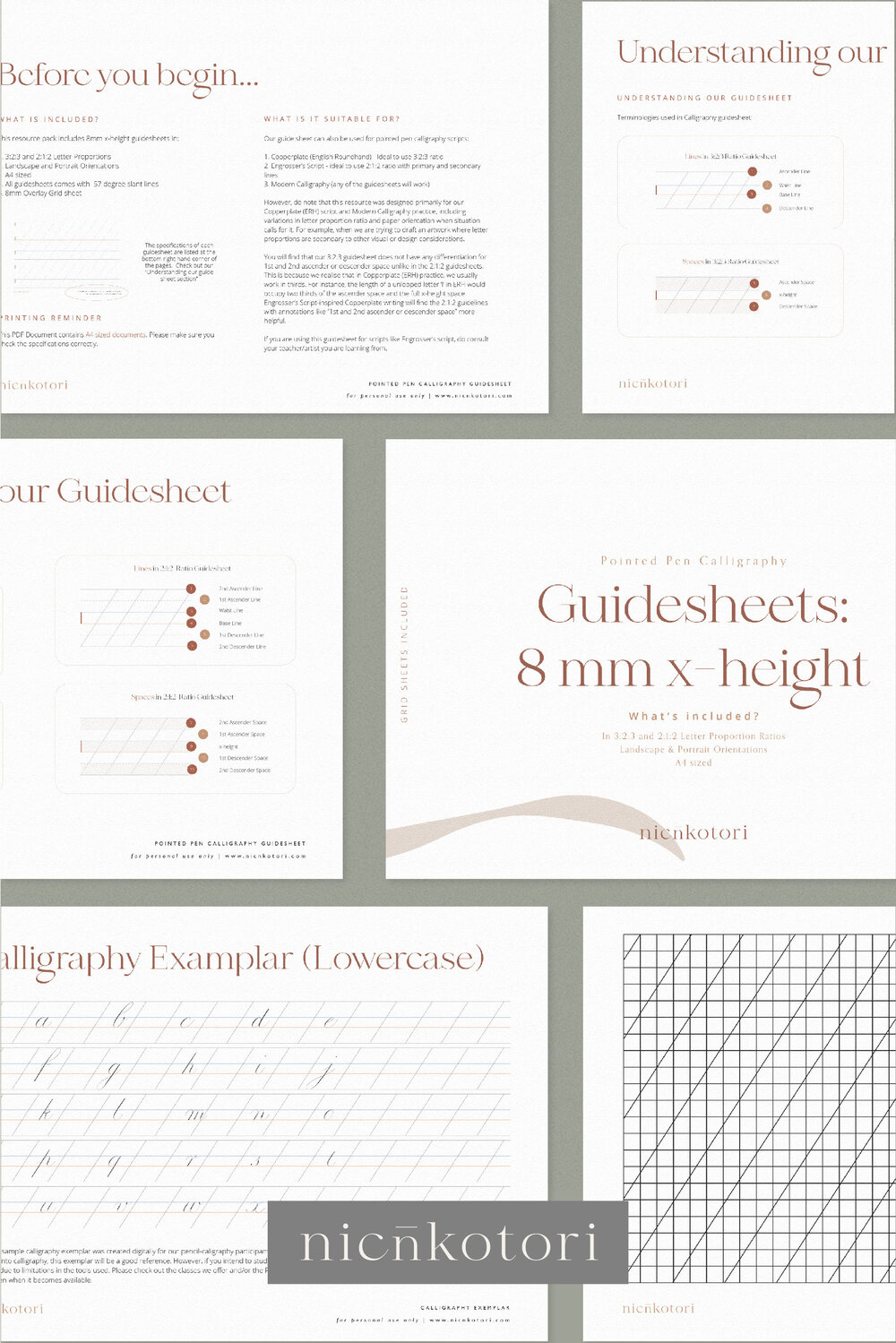 Printable Calligraphy Practice Paper - Landscape