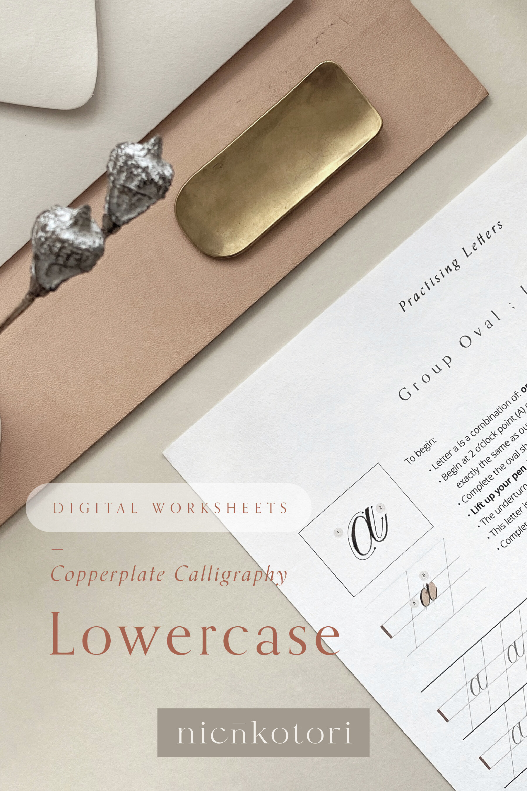 COPPERPLATE CALLIGRAPHY | Lowercase | 50-page Study Guide &amp; Workbook