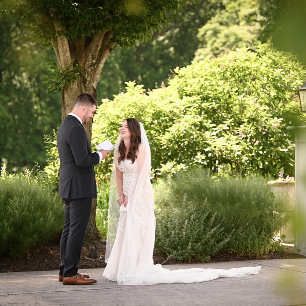 A sweet sneak peek into @heyycarianne + Luke&rsquo;s June wedding at @deerfieldde The perfect emotion filled first look and private vow reading.
 
This wedding is now featured on the blog (see link in profile)