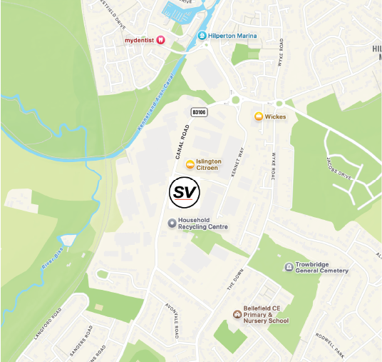 A map of Trust Ford Trowbridge  as an SV Sport van partner