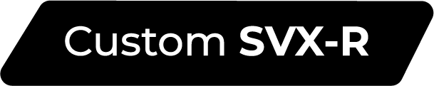 Black label with white text reading "Custom SVX-R".