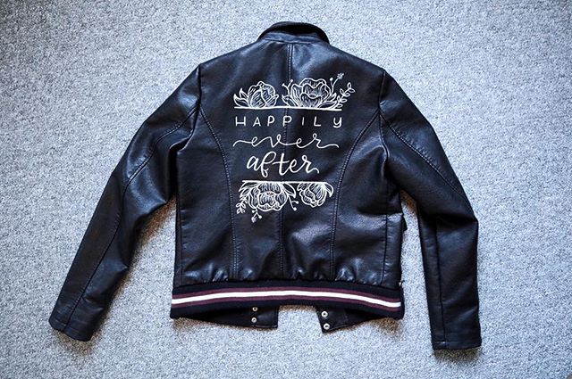 This jacket is going to its first wedding on the May long weekend! I’m SO excited! I was toying with the idea of a jean jacket rental for the longest time, and realized that I already a perfectly good jacket looking for some love 💕. The jean jacket is still coming, just have to figure out some details first 😉. ⠀⠀
-⠀⠀
The deets:⠀⠀
The jacket is faux leather & size M⠀⠀
Rental is $55 for a 4 day window⠀⠀
A portion of each rental will go to a charity in #LanarkCounty, which will be voted on by YOU on my Facebook page ⠀⠀
-⠀⠀
Rentals will be added to the website soon, including the “holy matrimony” donut wall that’s been making the rounds already this year 🍩 ! But until then, contact me through email or my contact page to book your dates✌🏻. ⠀⠀
-⠀⠀
Tags// #litletters #brushlettering #handlettered #customlettering #weddingwirecanada #smallbusinessowner #ottawacalligrapher #ottawabride #carletonplace #happilyeverafterjacket #customcalligraphy #lanarkcountycharity #perthontario #ottawawedding #ottawacalligraphy #weddingjacket #weddingjacketcalligraphy #ottawaevents #litletterscalligraphy #womeninbusiness #moderncalligraphy ⠀⠀