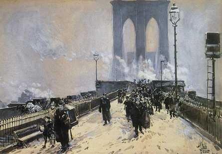 "Winter Day on Brooklyn Bridge"