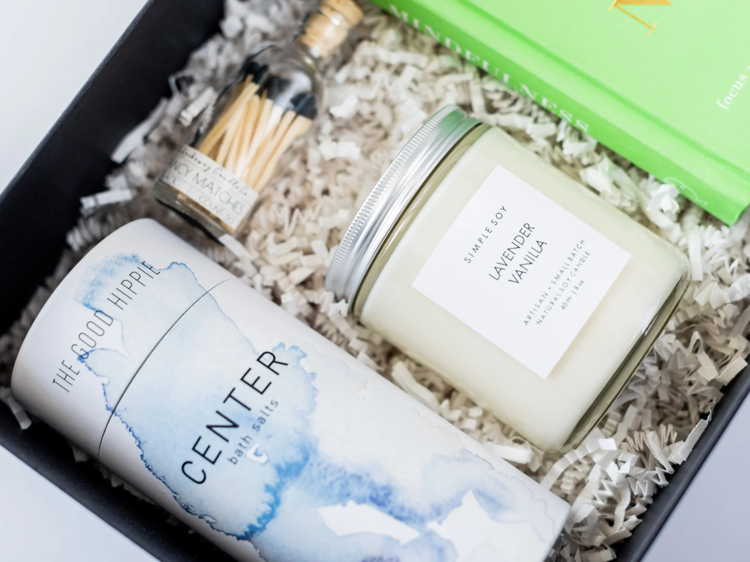 mindfulness relaxation gift box bath salts candle book