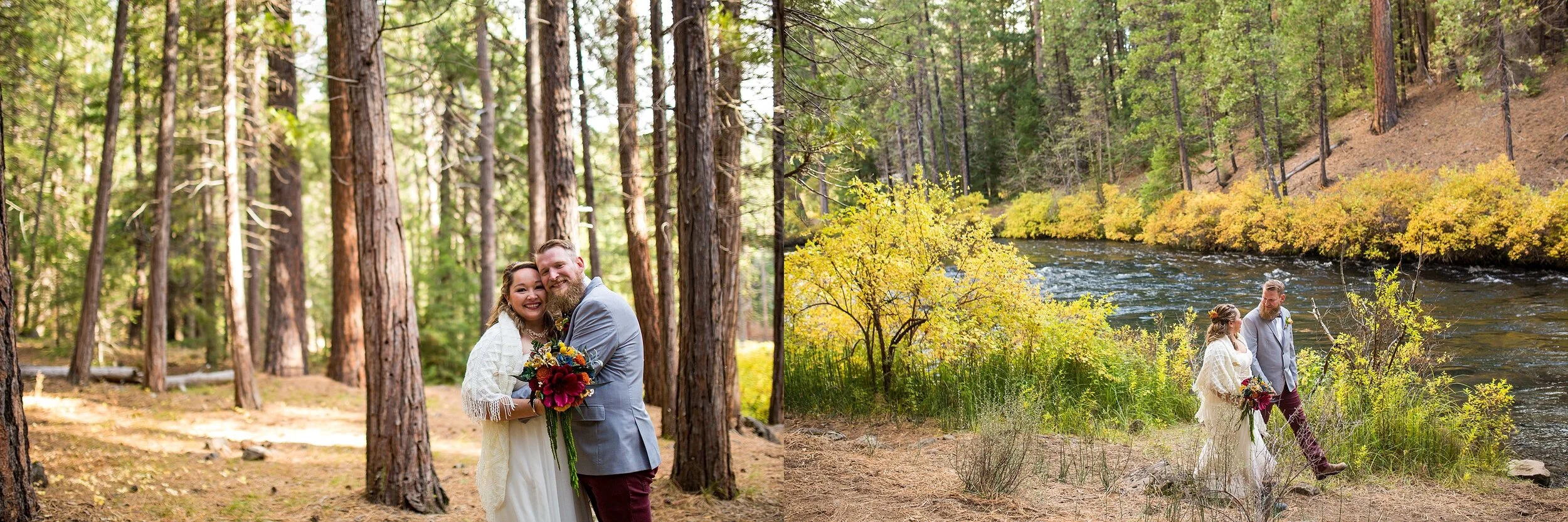 Kelly and Chad's Metolius River Elopement | Sisters, Oregon Wedding  Photographer - Salem Oregon Wedding Photographer, image size:2500x834