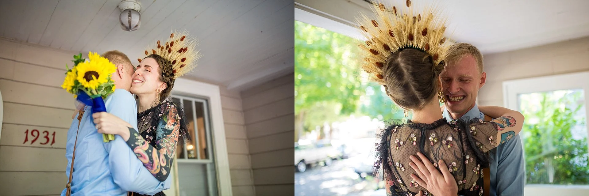 First Look Bride and Groom Salem Oregon