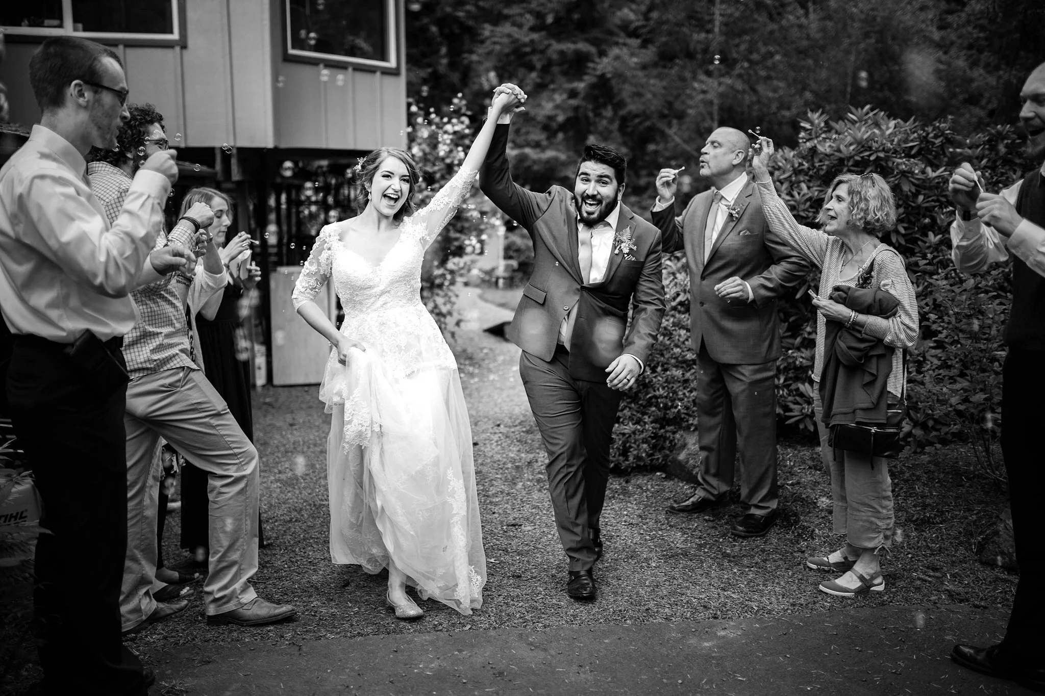 Bubble Exit Wedding Photos Salem Oregon