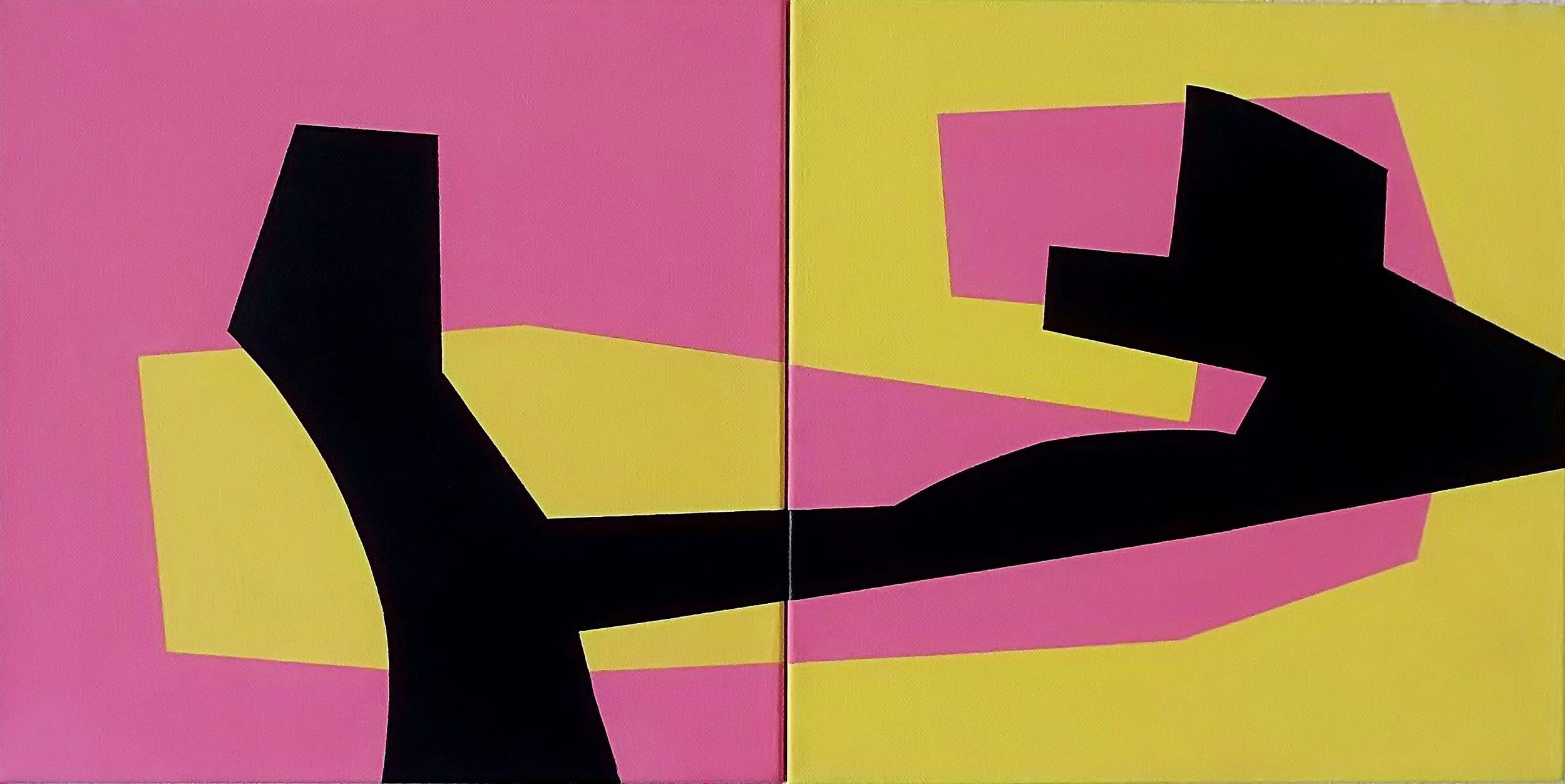 TERMINUS (DIPTYCH), 2018, 12 X 24 X 1.5 INCHES, ACRYLIC ON CANVAS, $600