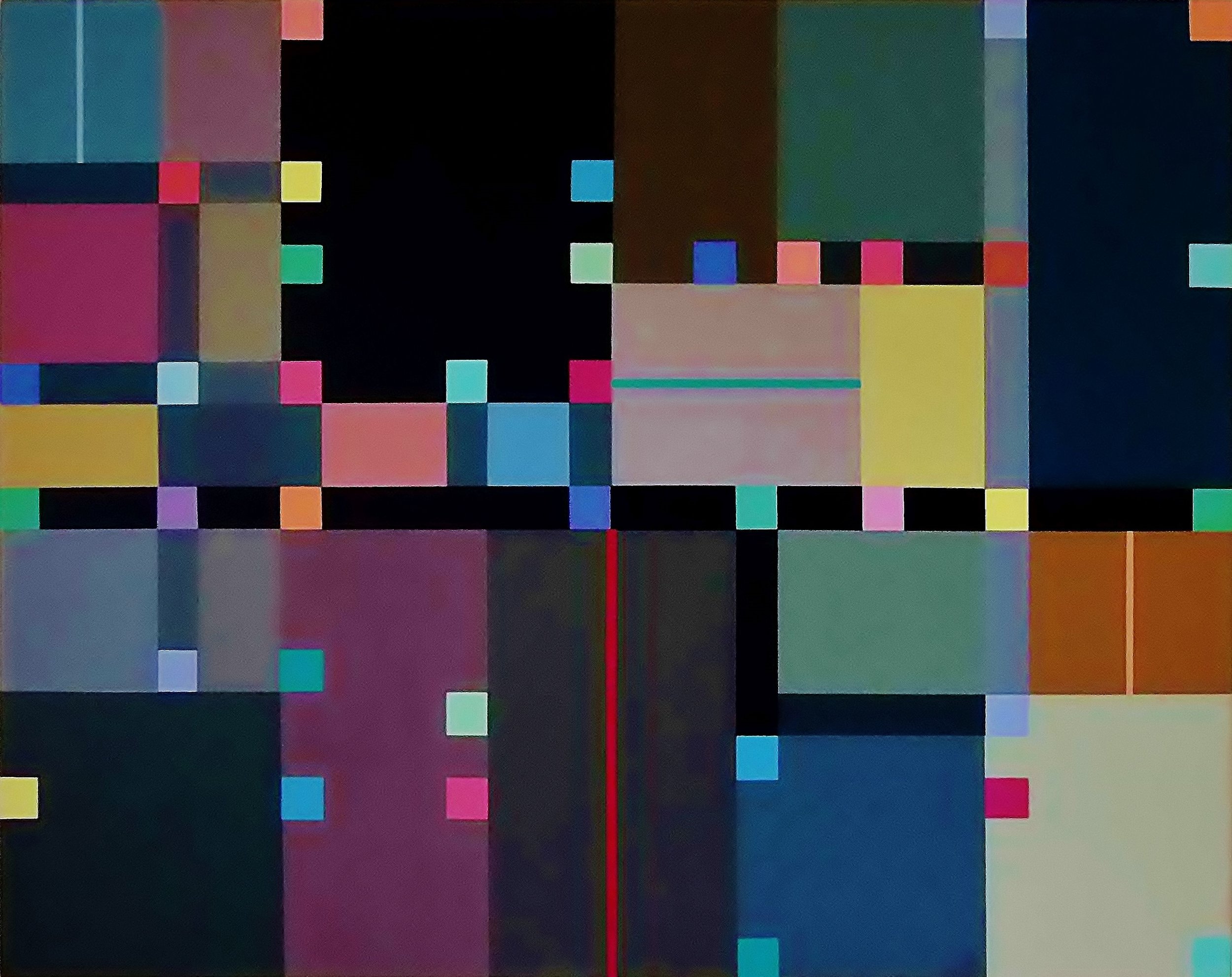 CONCRETE COMPOSITION 3, 2017, 24 X 30 X 1.5, ACRYLIC ON CANVAS, IN THE COLLECTION OF EILEEN JACOBSEN, LONG ISLAND, NY