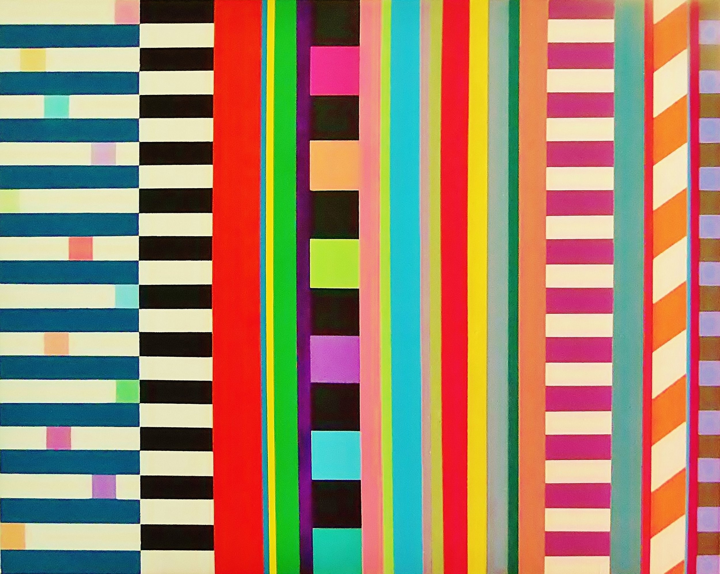 SIGNALS NUMBER TWO, 2015, 24 X 30 X 0.8 INCHES, ACRYLIC ON CANVAS, IN THE COLLECTION OF DONALD SOLOW, PITTSBURGH, PA