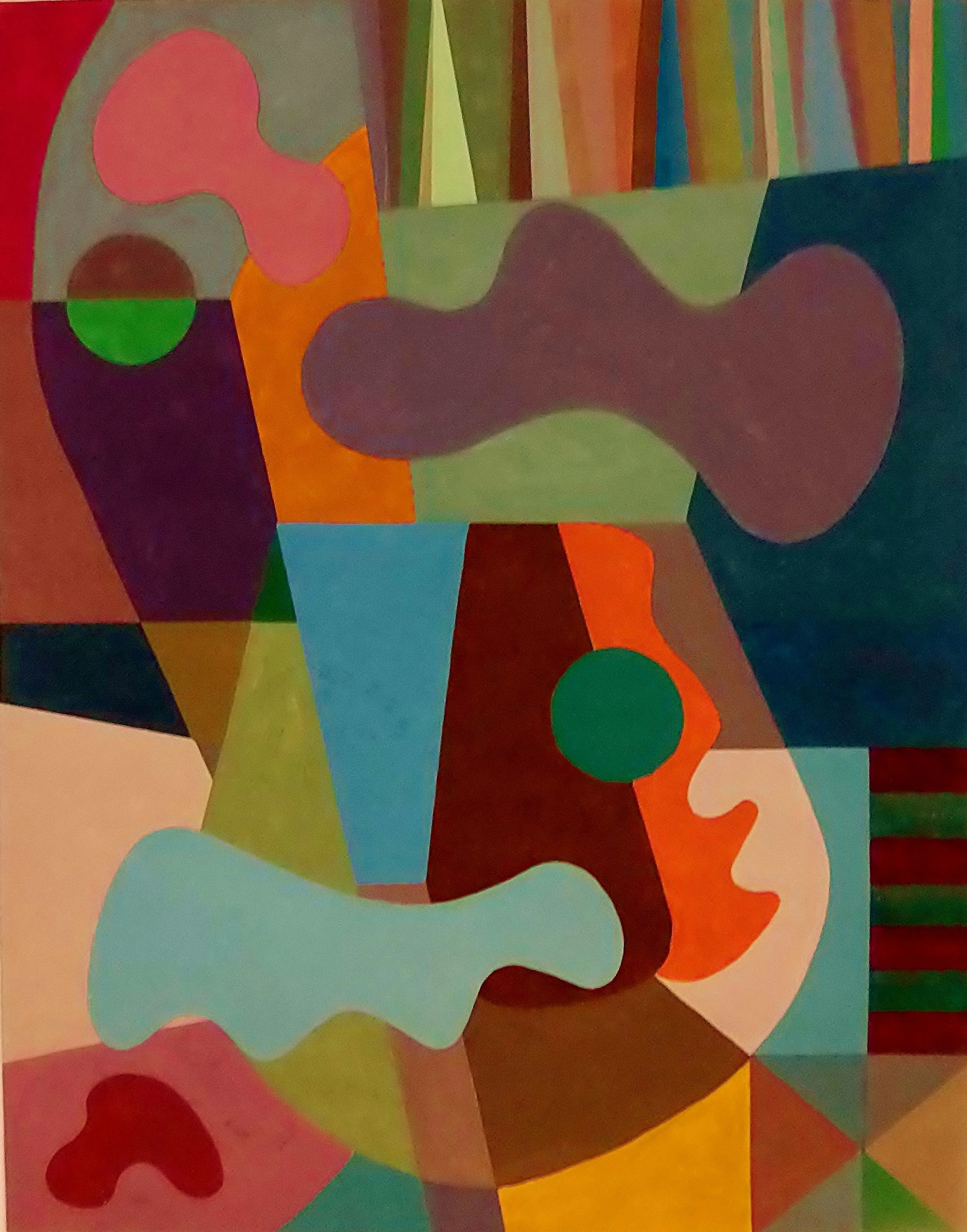 ABSTRACT SYMPHONY. 2015, 28 X 22 X 0.4 INCHES, ACRYLIC AND COLLAGE ON PAPER, IN THE COLLECTION OF RACHEL DALTON, DUBLIN, IRELAND