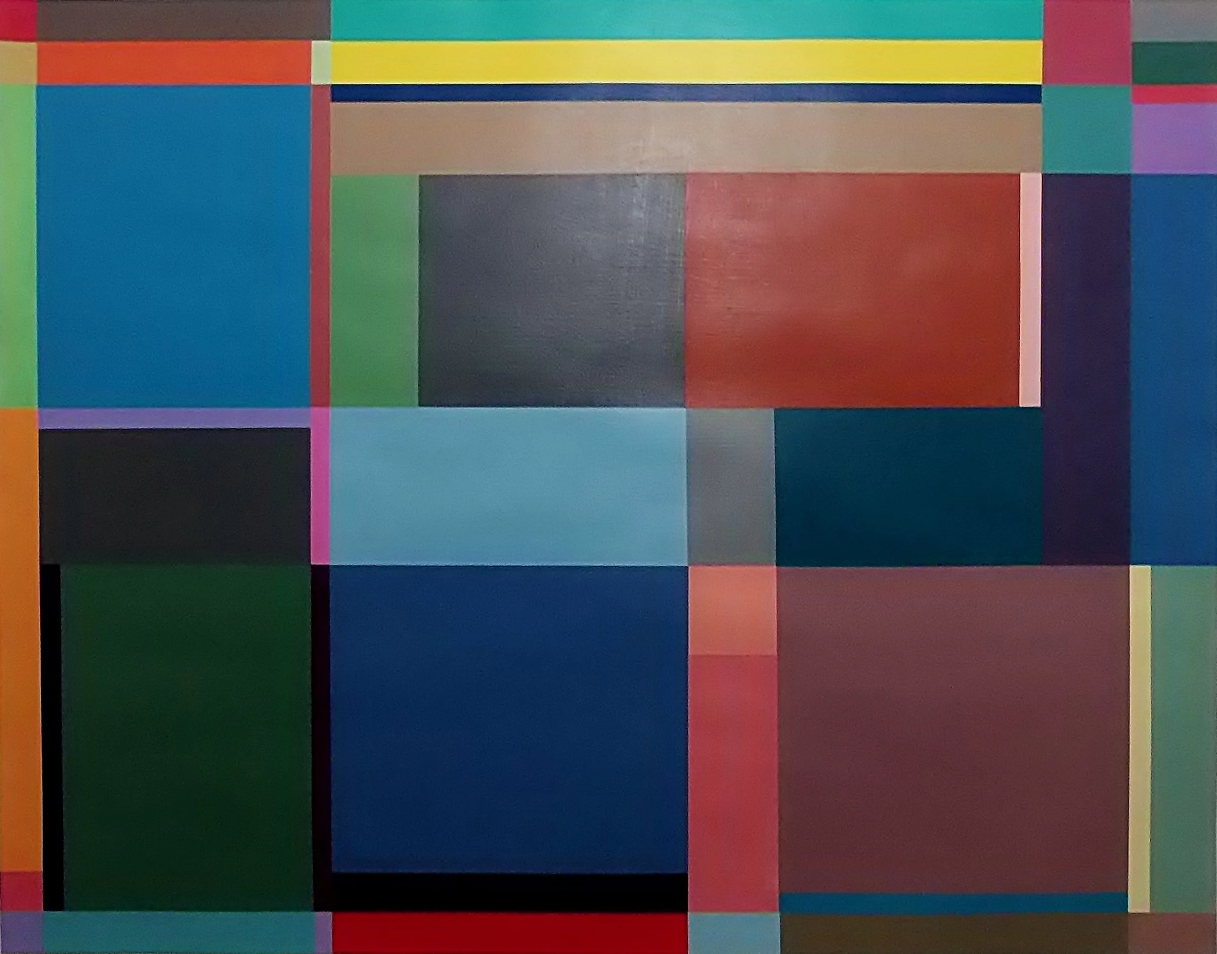 Concrete Composition 11, 2019, 22" H x 28"W, Acrylic paint on primed paper, $500